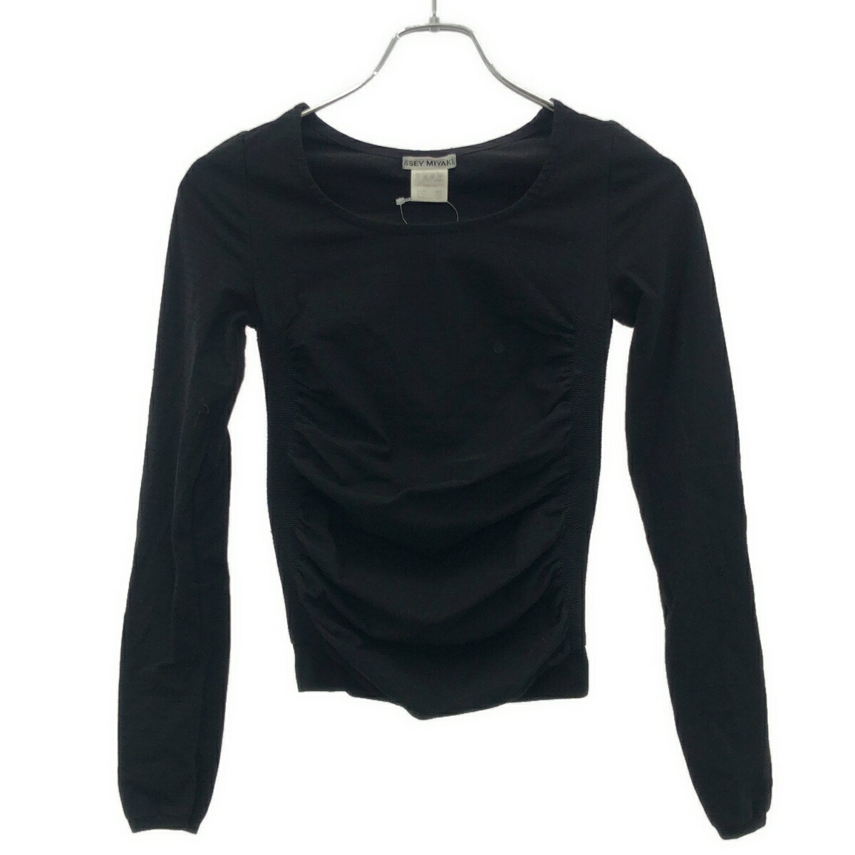 ISSEY MIYAKE イッセイミヤケ 10AW ギャザーロングスリーブトップス IM03JK510 ブラック 2 【中古】 IT0KCV3HFQXO