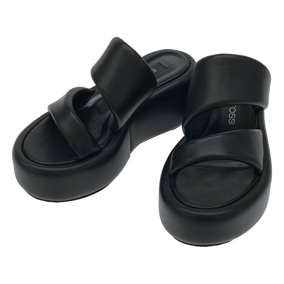 sergio rossi セルジオ ロッシ オープントゥ プラットフォームサンダル B07790 ブラック 36 【中古】 IT5S7MJ2HBTW