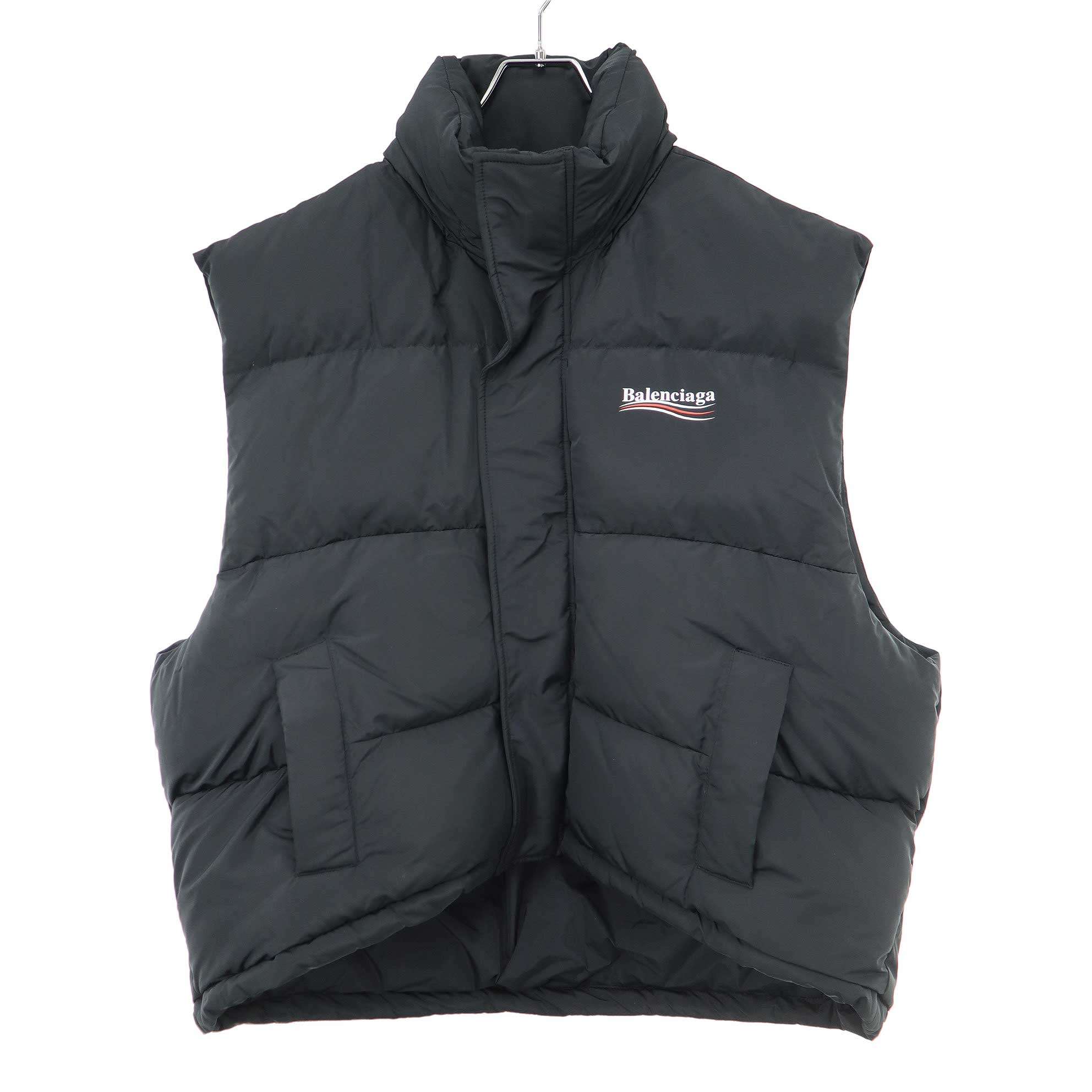 BALENCIAGA バレンシアガ Political Campaign Padded Gilet キャンペーンロゴパテッドベスト 762769 TYD36 ブラック 46 【中古】 ITTS5OHLOK7Q