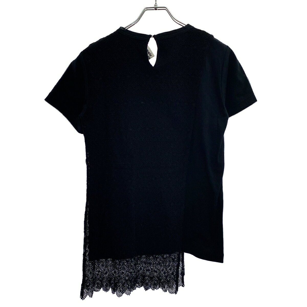noir kei ninomiya ノワール ケイ ニノミヤ 16SS アシンメトリーレースデザインTシャツ 3Q-T015 ブラック M 【中古】 ITIZHB9CNWRA 2
