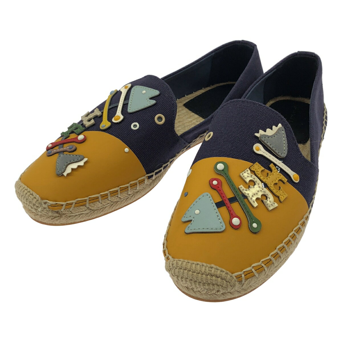 TORY BURCH トリーバーチ デコレーションデザイン エスパドリーユシューズ ネイビー 8 【中古】 ITVXNXDGI7KK(4.0)