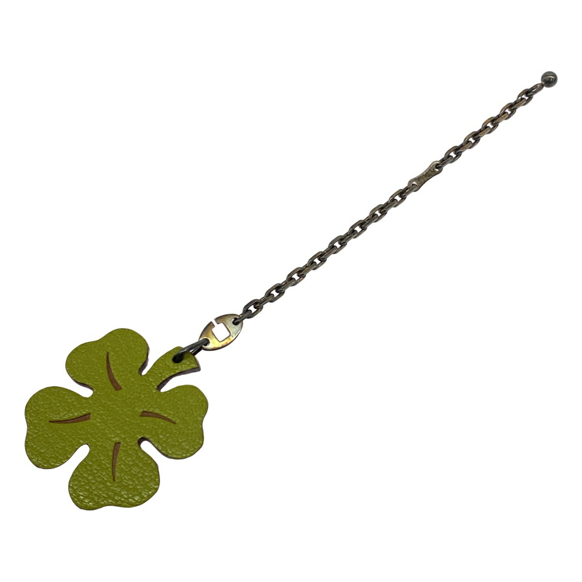 エルメス　クローバー　チャーム ☆エルメス☆HERMES☆クローバーチャーム レザー×925 エルメス キー