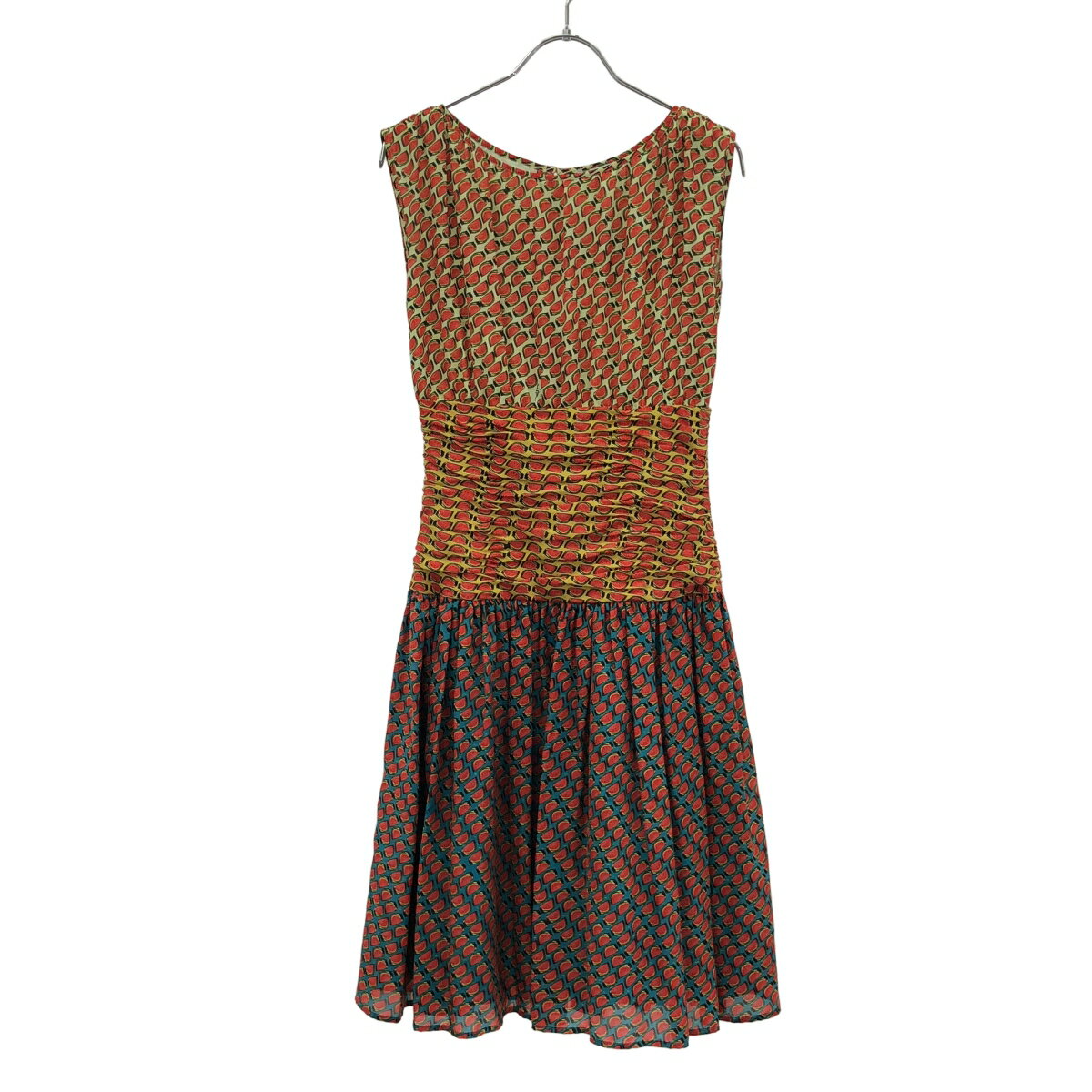 Issa LONDON イッサロンドン ノースリーブシルクワンピース ミックスカラー UK6 【中古】 ITV57VNYQV4E