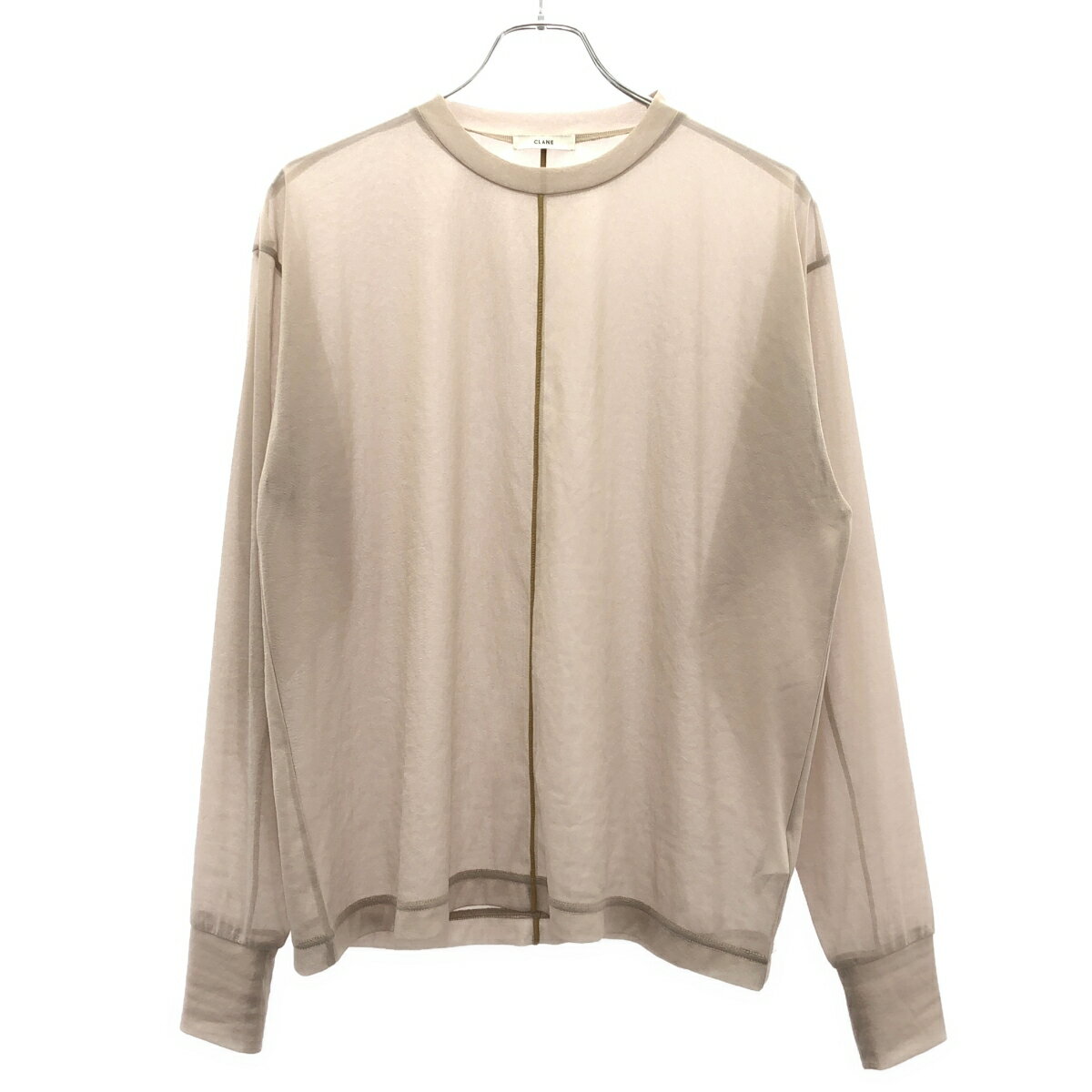 Rakuten - CLANE クラネ LINE SHEER L/S TOPS ラインシアーロングスリーブトップス 12105-1102 グレー F 【中古】 ITP2E925XAG1