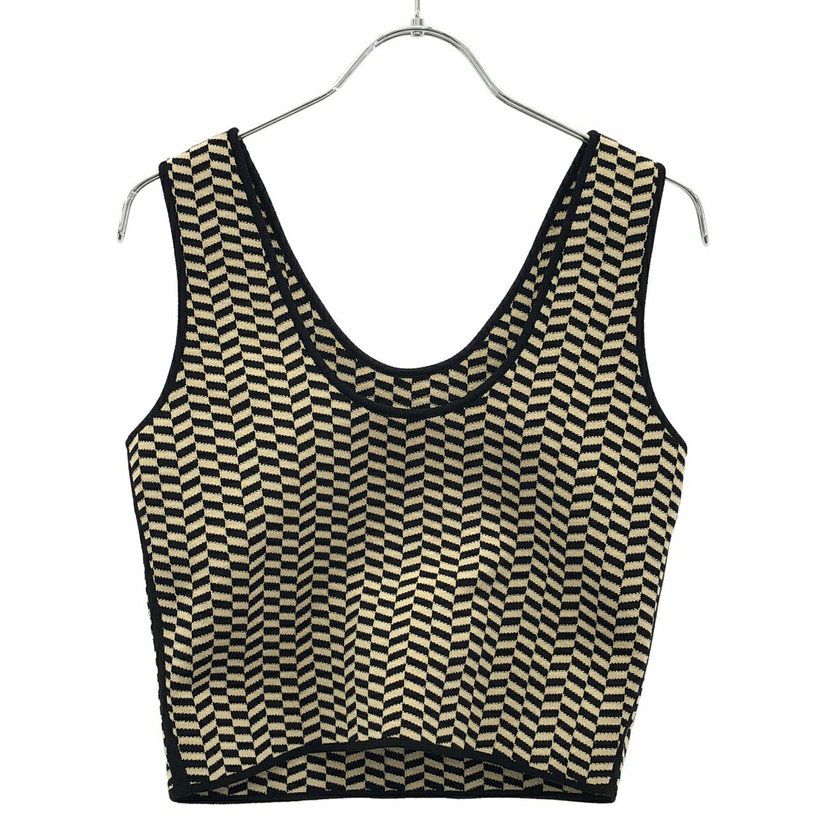 Pepa Pombo ペパポンボ 24SS ニットベスト 4110800374 ベージュ×ブラック 【中古】 ITUREWZ6P4LC