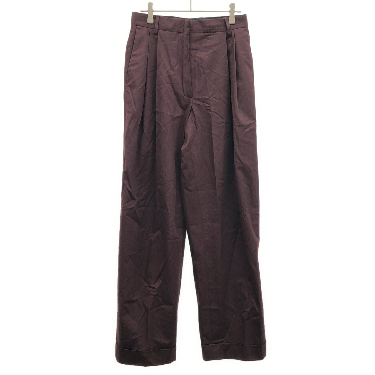 DRIES VAN NOTEN ドリスヴァンノッテン 14SS 2タックコットンワイドトラウザーパンツ バーガンディ 34 【中古】 ITEF5ZOVCKB6