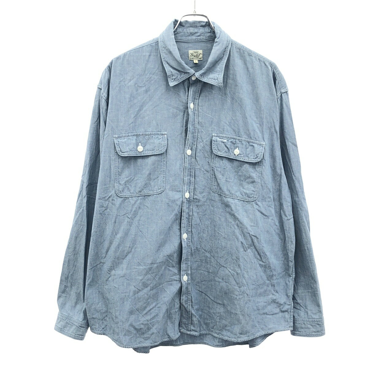 GOLD ゴールド CHAMBRAY L/S WORK SHIRT BLEACH シャンブレーワークシャツ GL29345 ブルー L 【中古】 ITJV49HS7HJ4