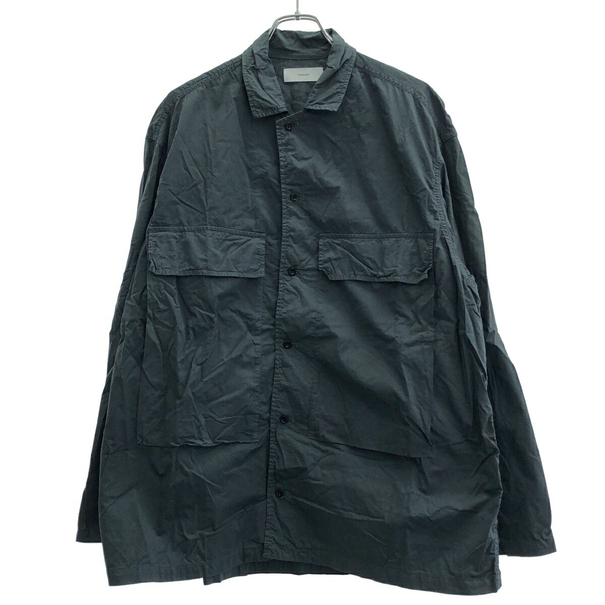 Graphpaper グラフペーパー 25SS Garment Dyed Typewriter Fatigue Shirt シャツ GM251-50091B ネイビー系 2 【中古】 IT81X5NSVF2J