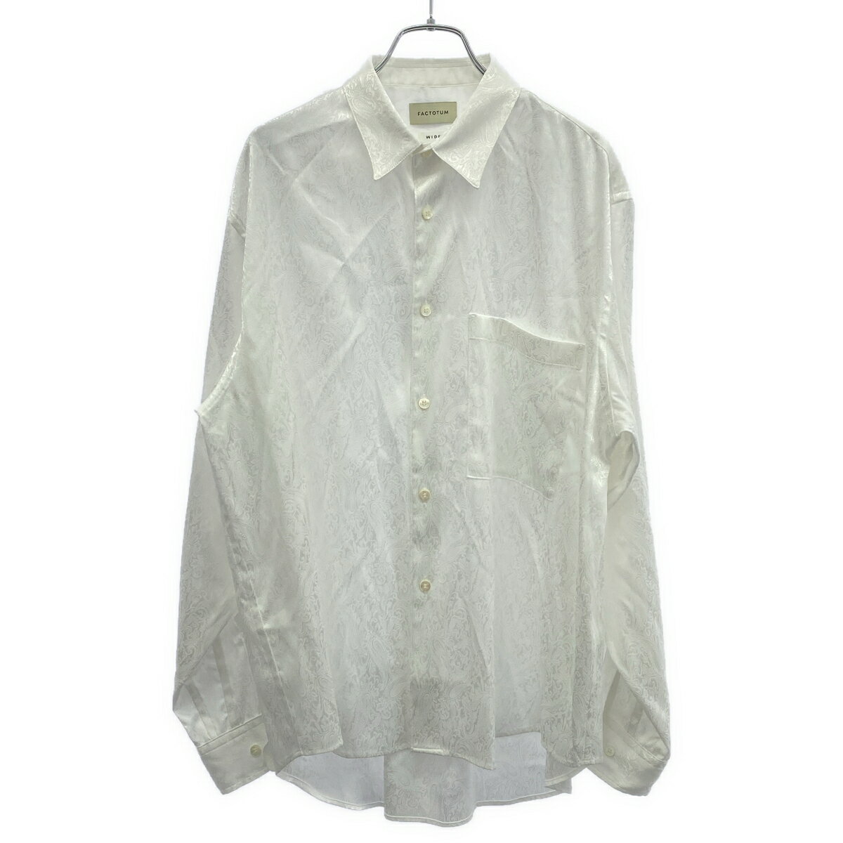 乐天商城 - FACTOTUM ファクトタム JAQ Round Hem Shirt ジャガードシャツ 01060246 ホワイト 46 【中古】 IT06QCVE8FNA