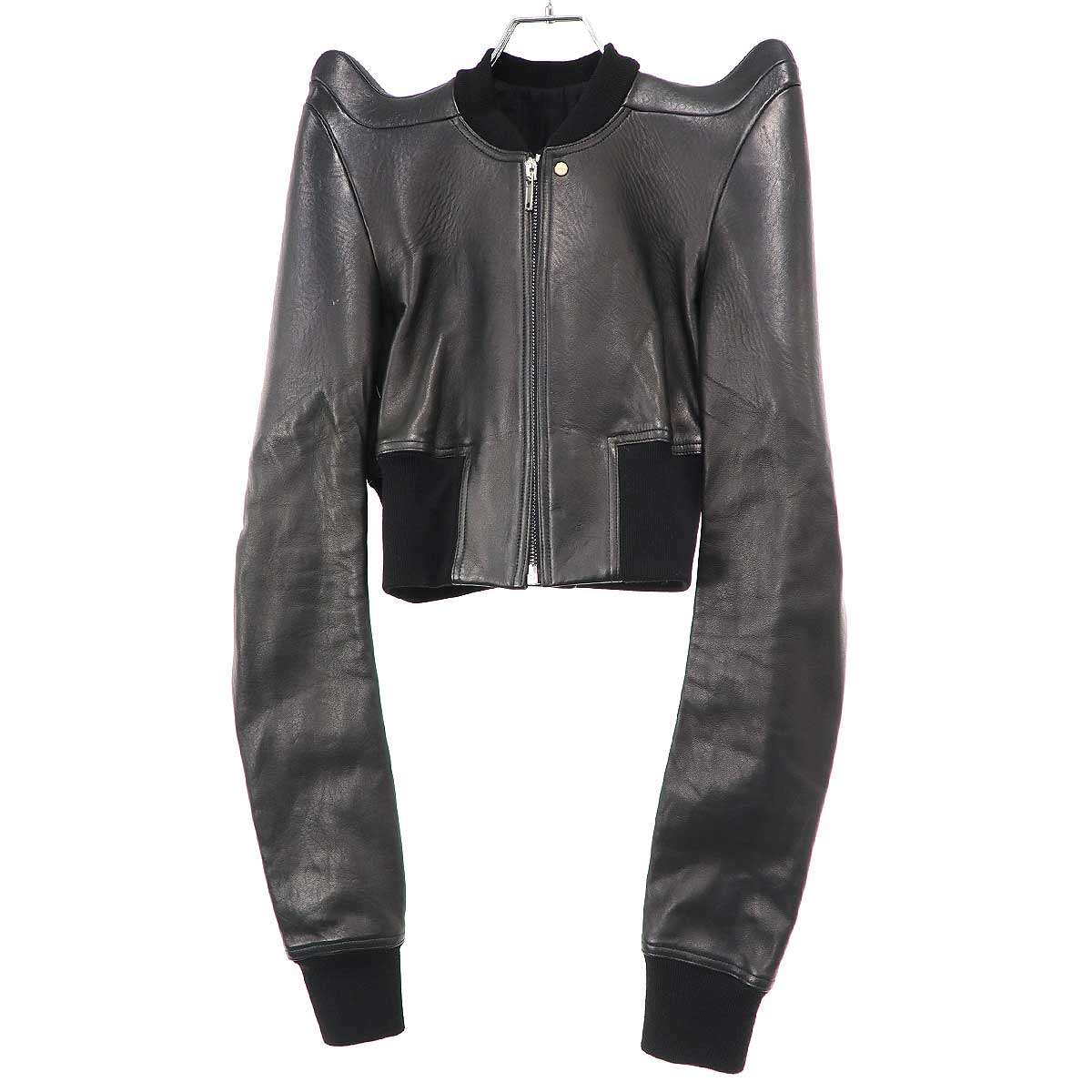 Rick Owens ラムレザー ハイネック ライダースジャケット 40 グレー Rick Owens（ライダースジャケット）のフリマアイテム一覧