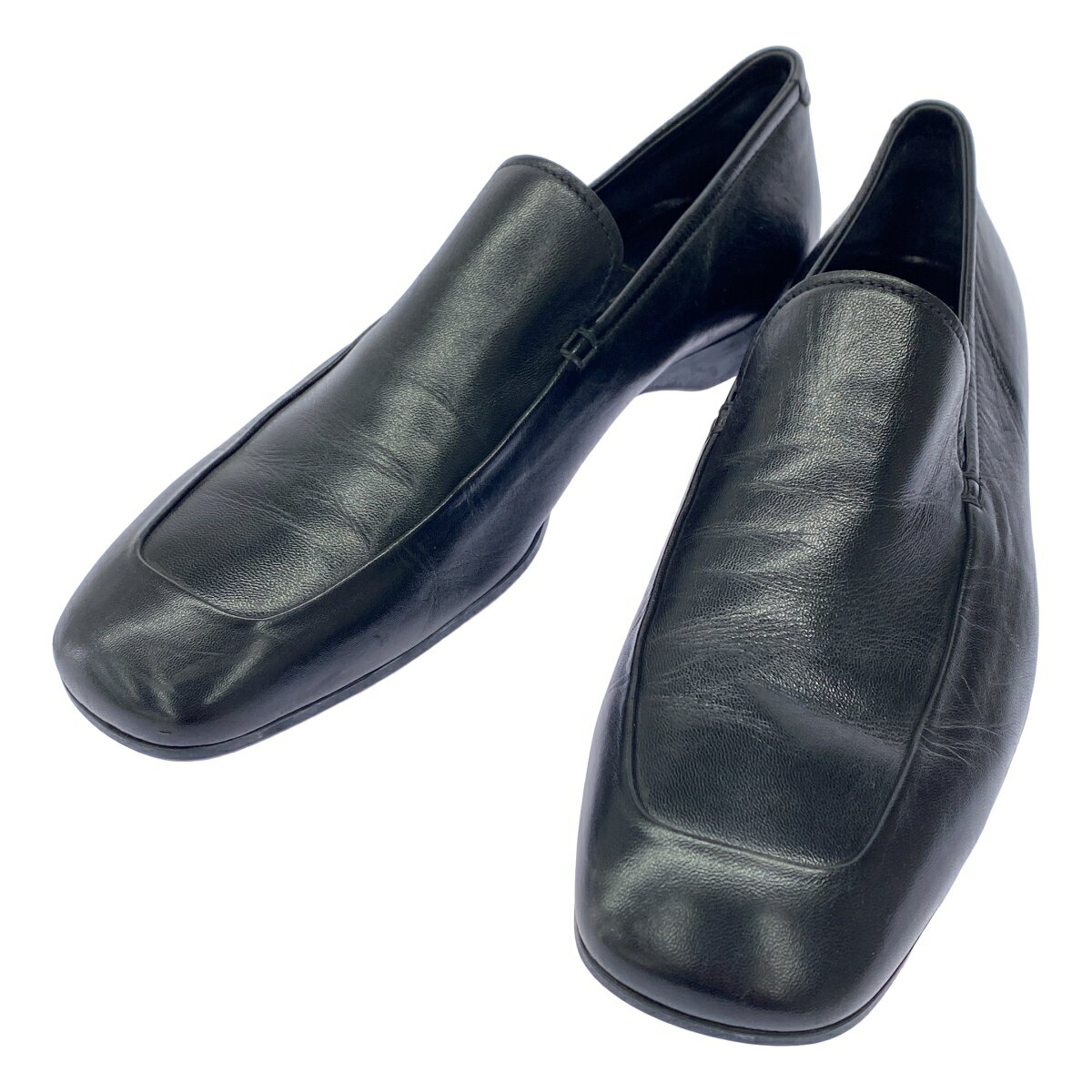 Pradaプラダ黒ブラック革靴プラットシューズ PRADA プラダ メンズ レザー ローファー 厚底 上質 革靴 *先着順