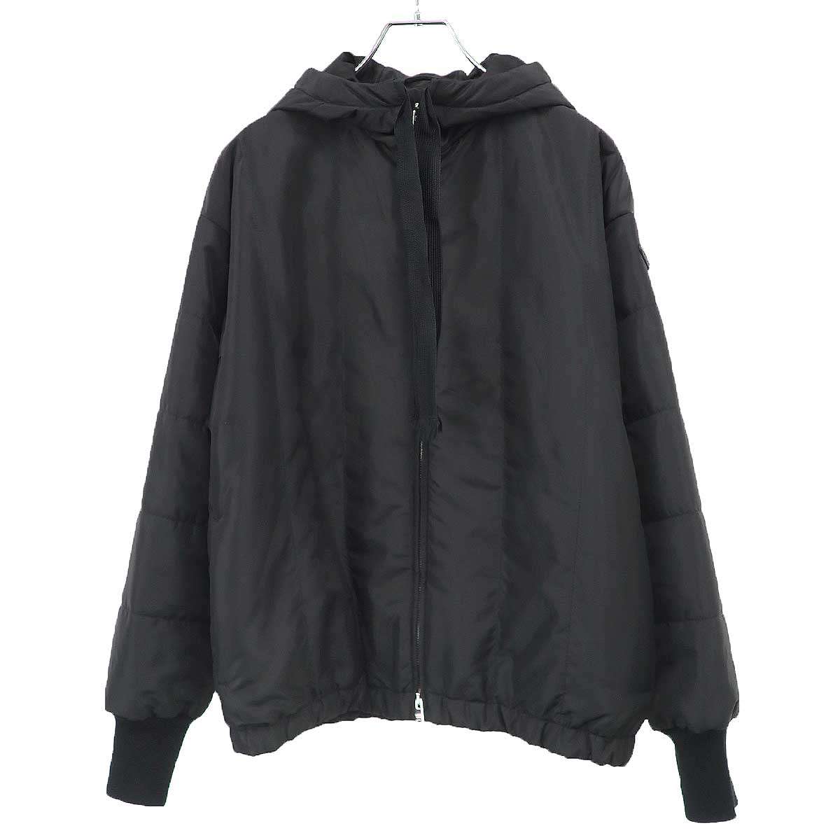 PRADA プラダ ロゴプレート フーデッドパテッドジャケット 290085 ブラック 40 【中古】 ITKOT8JYG45G