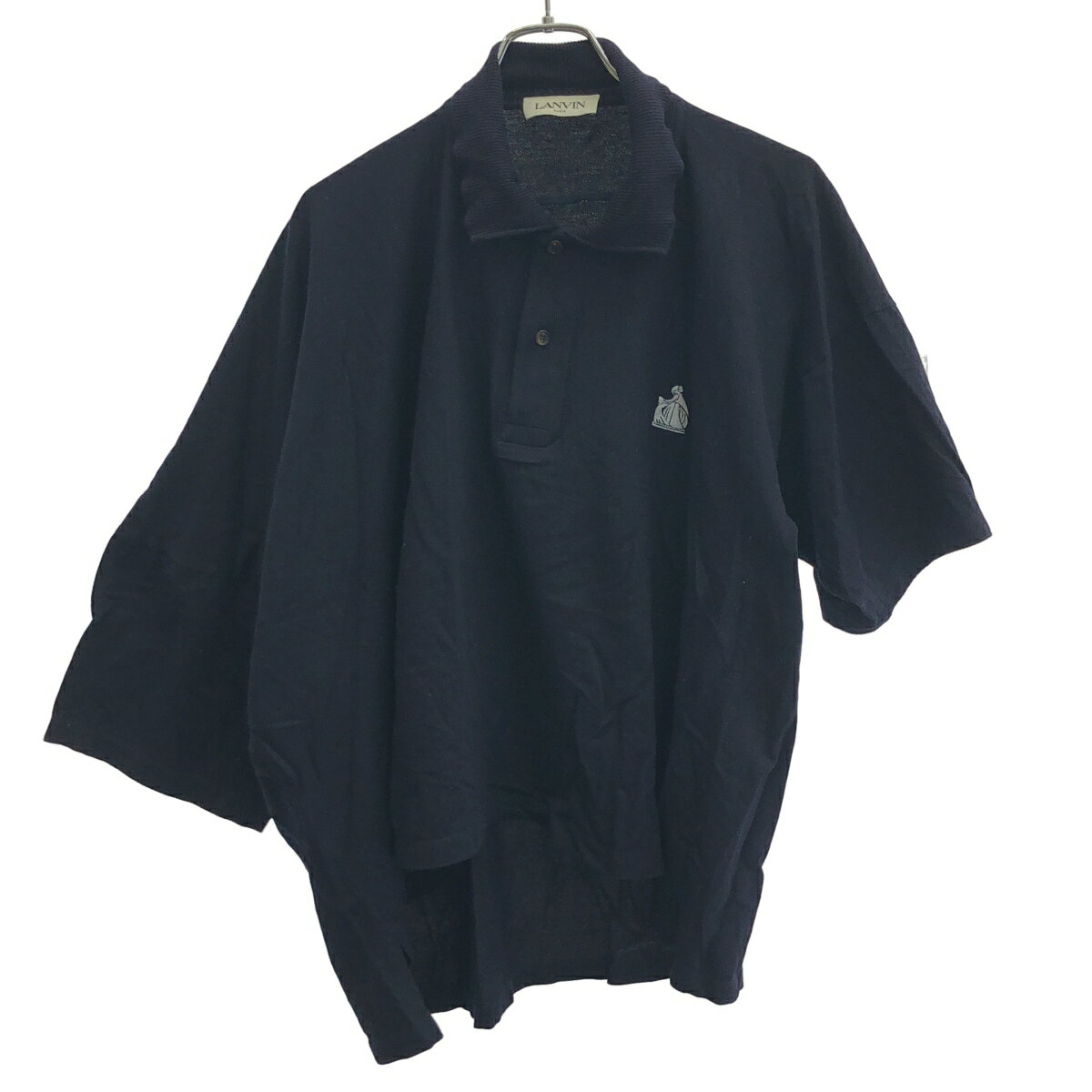 LANVIN ランバン 20SS アシンメトリーオーバーサイズポロシャツ RM-JE0009-JG01-E20 ネイビー S 【中古】 ITUUURNDWUSC