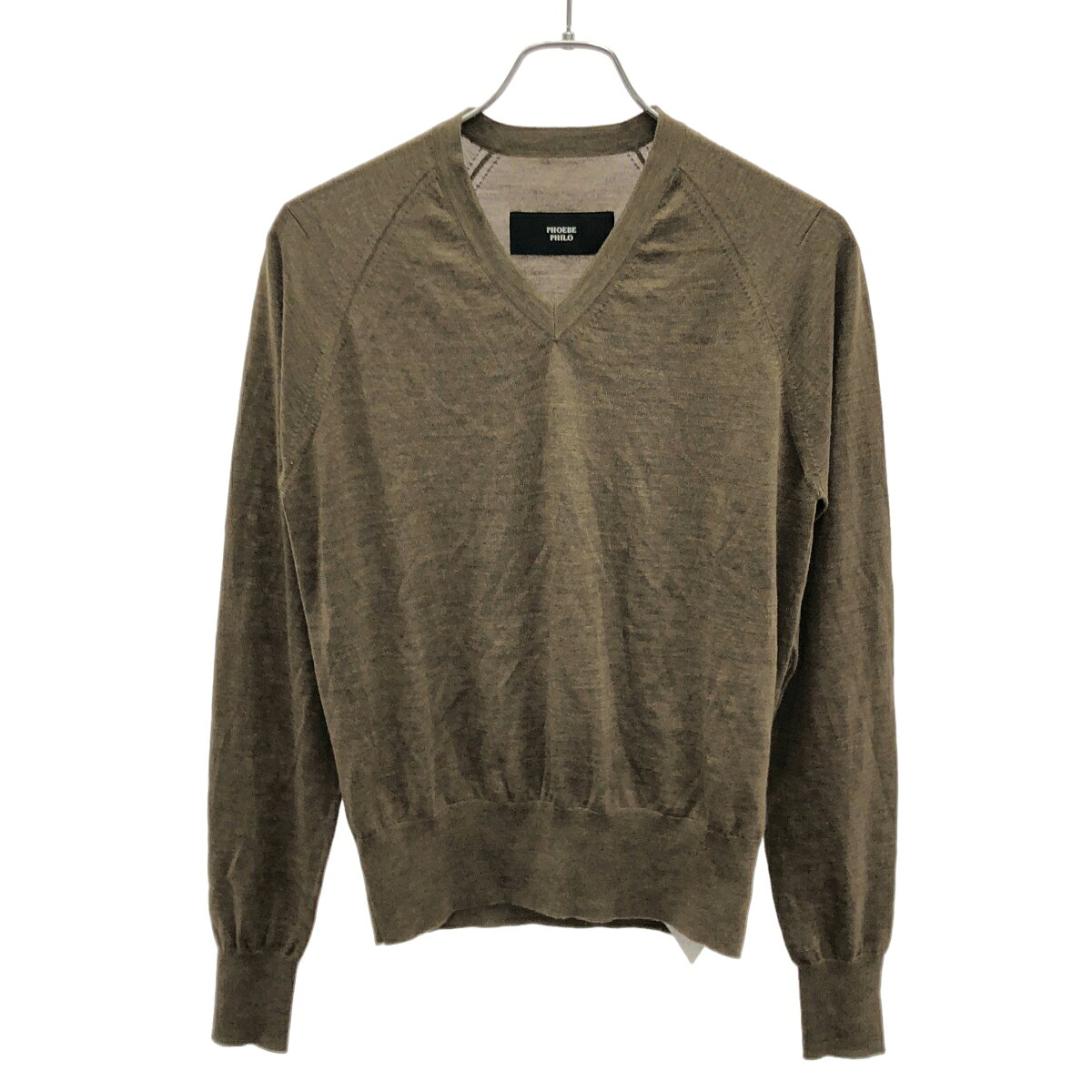 樂天商城 - PHOEBE PHILO フィービーファイロ 25AW SHRUNK V-NECK SWEATER Vネックニットセーター CK102 YW4575 828TP ブラウン S 【中古】 ITCT886UUAPK