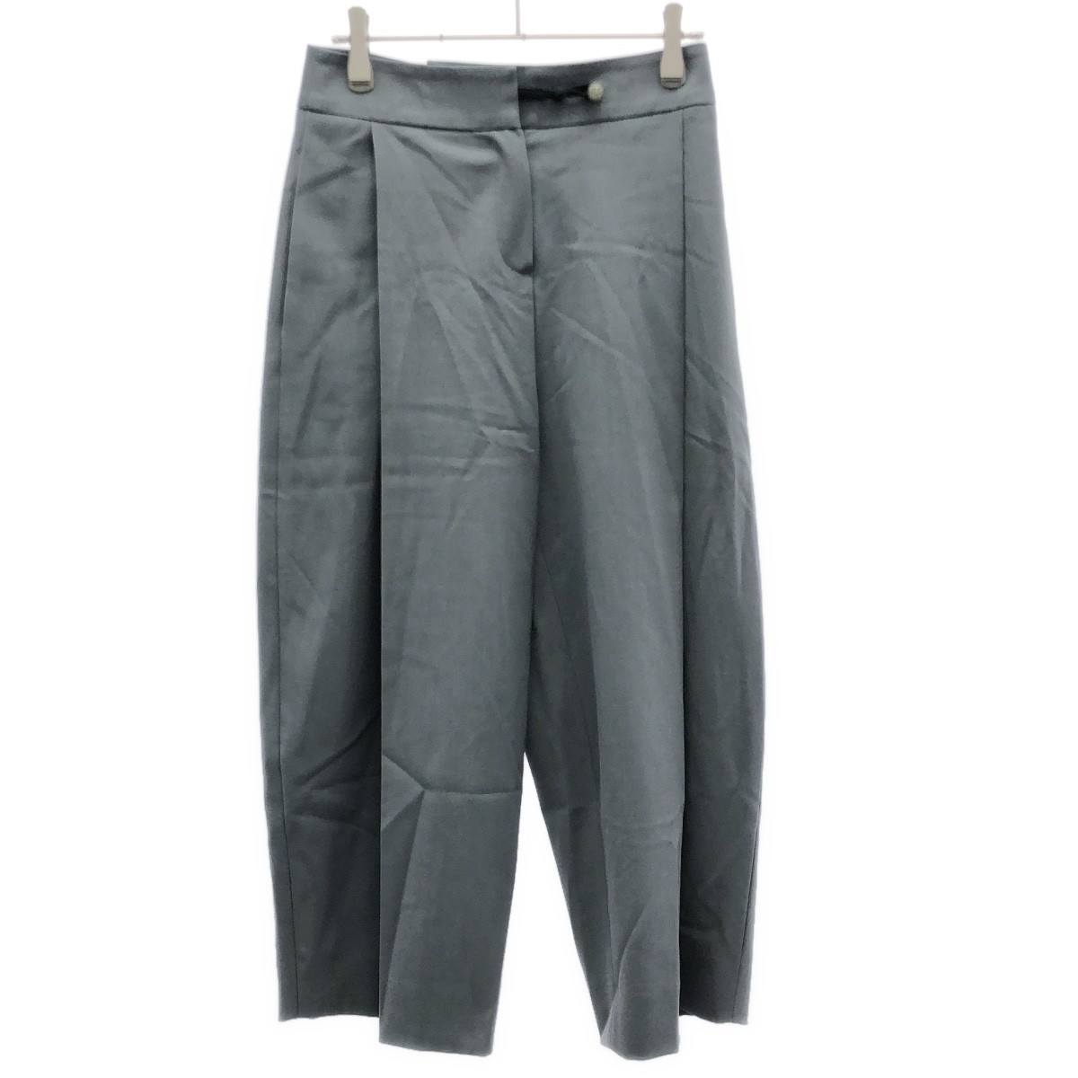 Rakuten - EMPORIO ARMANI エンポリオアルマーニ ストレッチウールワイドトラウザーパンツ S2P05T S2001 グレー 36 【中古】 IT4CHK7CP918