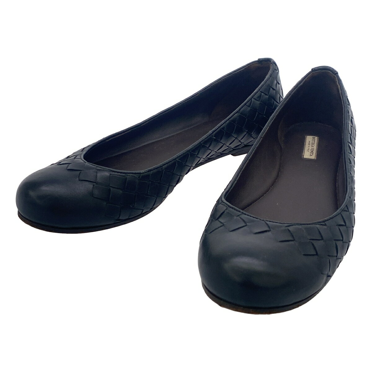 BOTTEGA VENETA ボッテガヴェネタ イントレチャート フラットパンプス ブラック 36 【中古】 ITKPW6B8J..