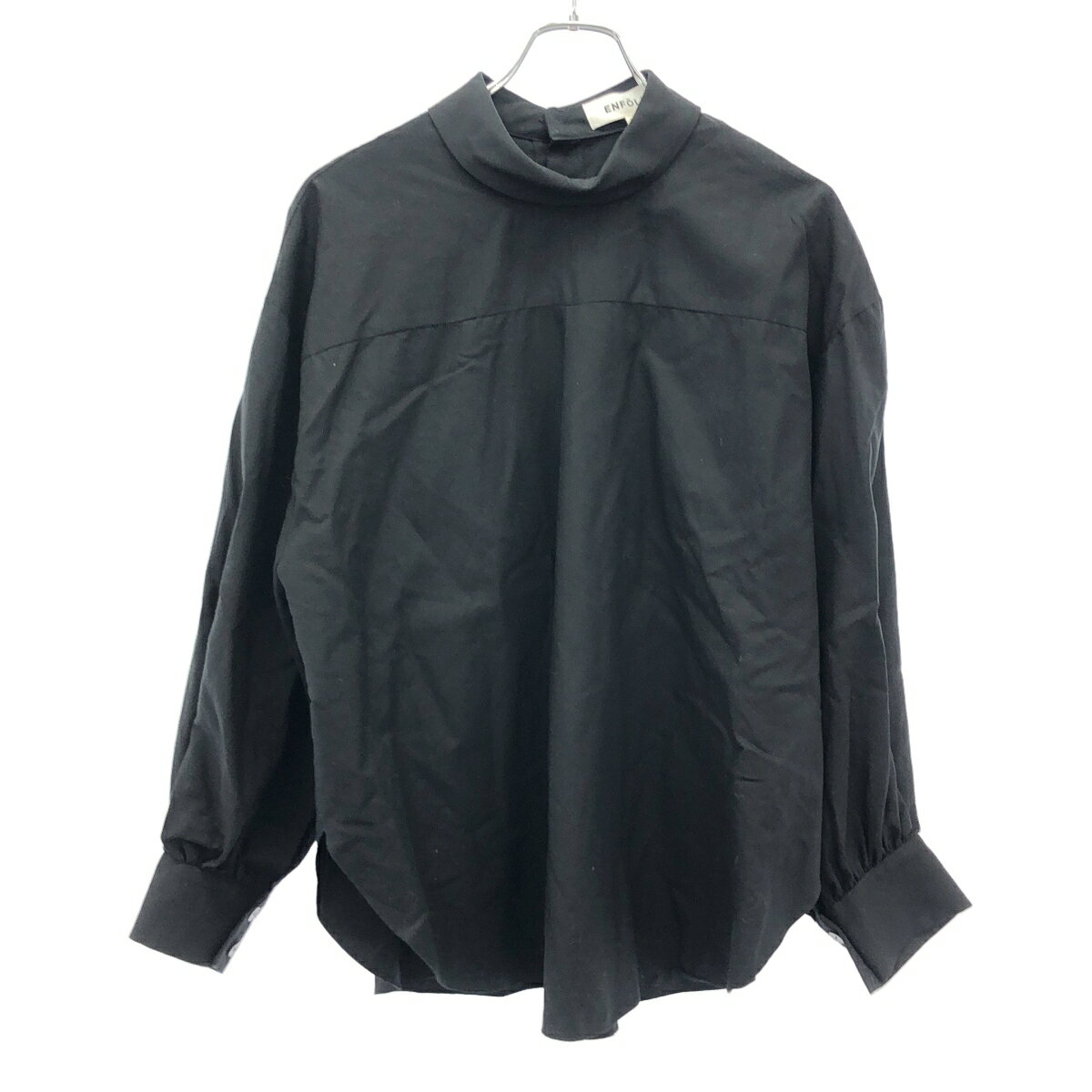 Rakuten - ENFOLD エンフォルド ORB PULLOVER ギャザースリーブプルオーバーシャツ 300HA430-1810 ブラック 38 【中古】 ITBAGTLJFDTH