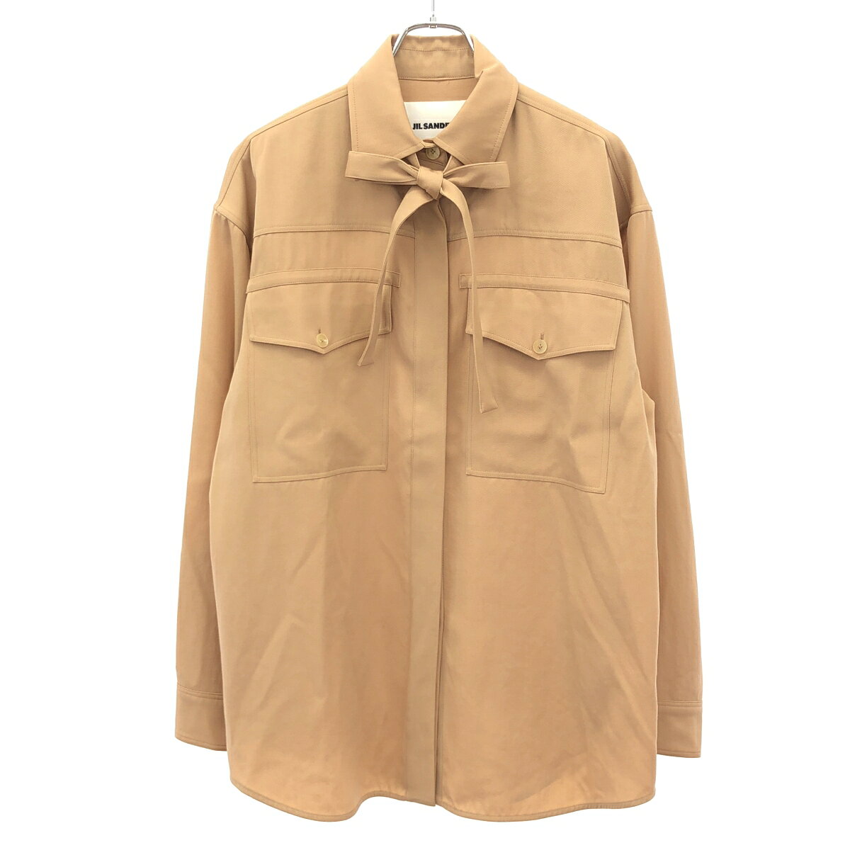 Rakuten - JIL SANDER ジルサンダー 22AW オーバーサイズウールボウタイシャツ J02DL0007 キャメルブラウン 34 【中古】 ITHNK1HPXZUC