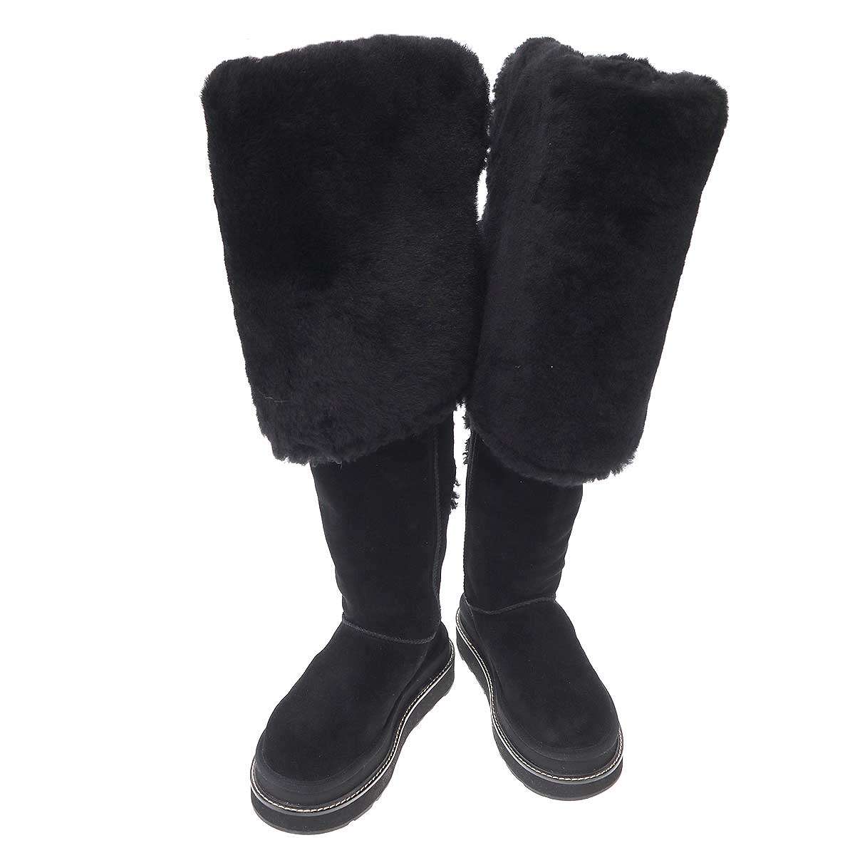 sacai×UGG サカイ アグ 25AW Thigh High Boot サイハイブーツ ブラック 22cm 【中古】 ITBT7G38K2A8