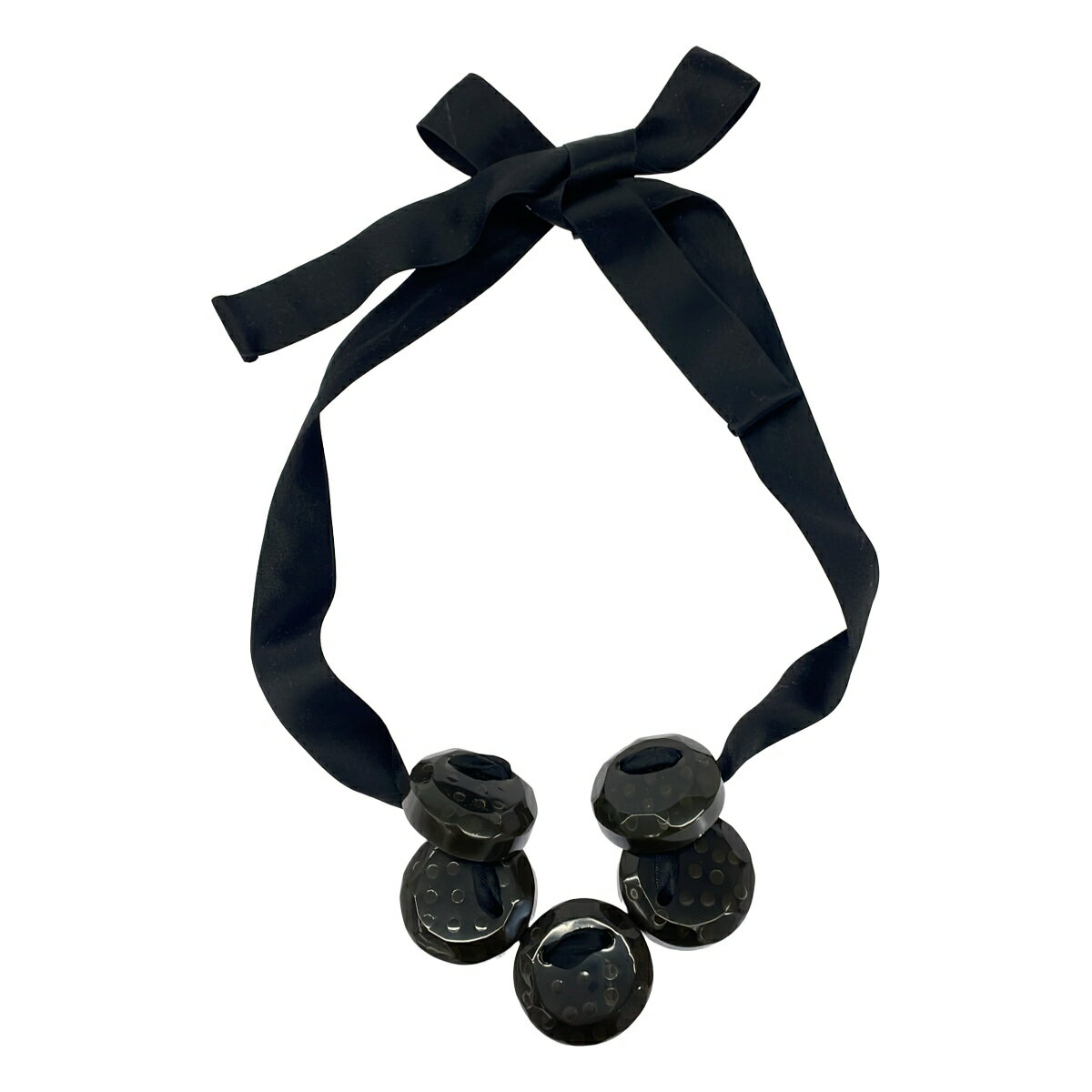 MARNI マルニ ブロックリボンネックレス ブラック×カーキ 【中古】 ITEVI4B3U700