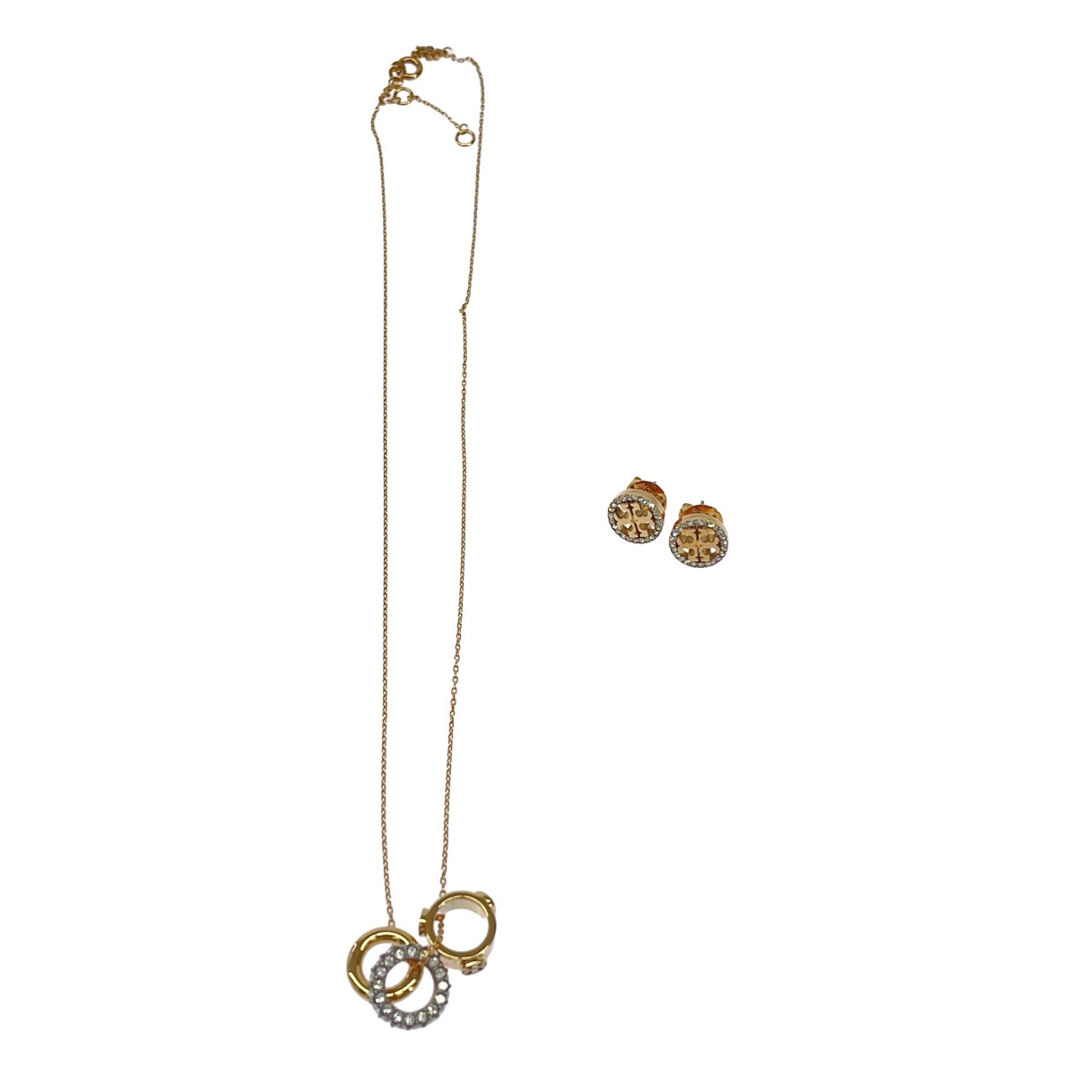 Rakuten - TORY BURCH トリーバーチ Miller クリスタル ネックレス＆ピアス セット ゴールド 【中古】 ITOCLUPLSBES