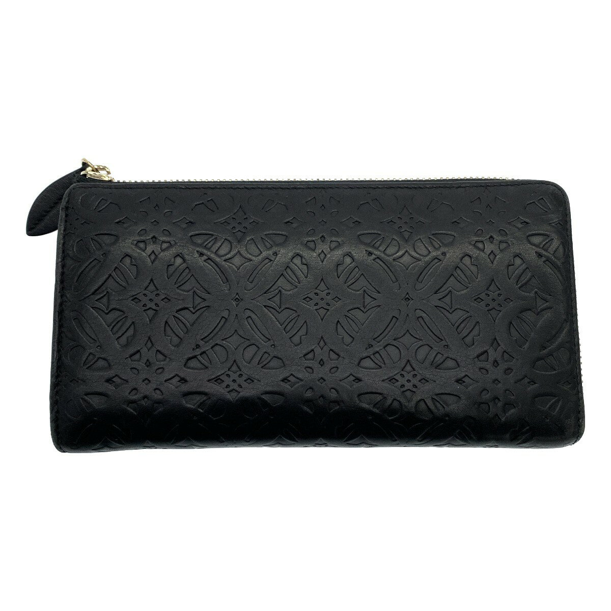 B, C, D, G, J, L, S, T, Z - LOEWE ロエベ アナグラム リピート Lジップレザーウォレット ブラック 【中古】 ITLFDJGXRV14