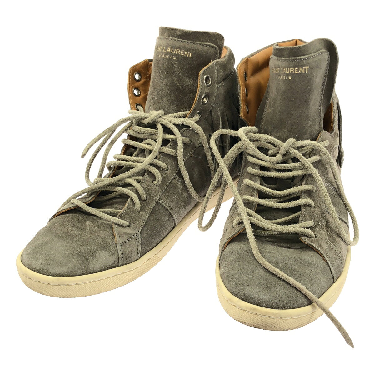 Rakuten - SAINT LAURENT PARIS サンローラン パリ スウェードレザーフリンジスニーカー 377333 グレー 37 1/2 【中古】 ITA3BSQRL9P6