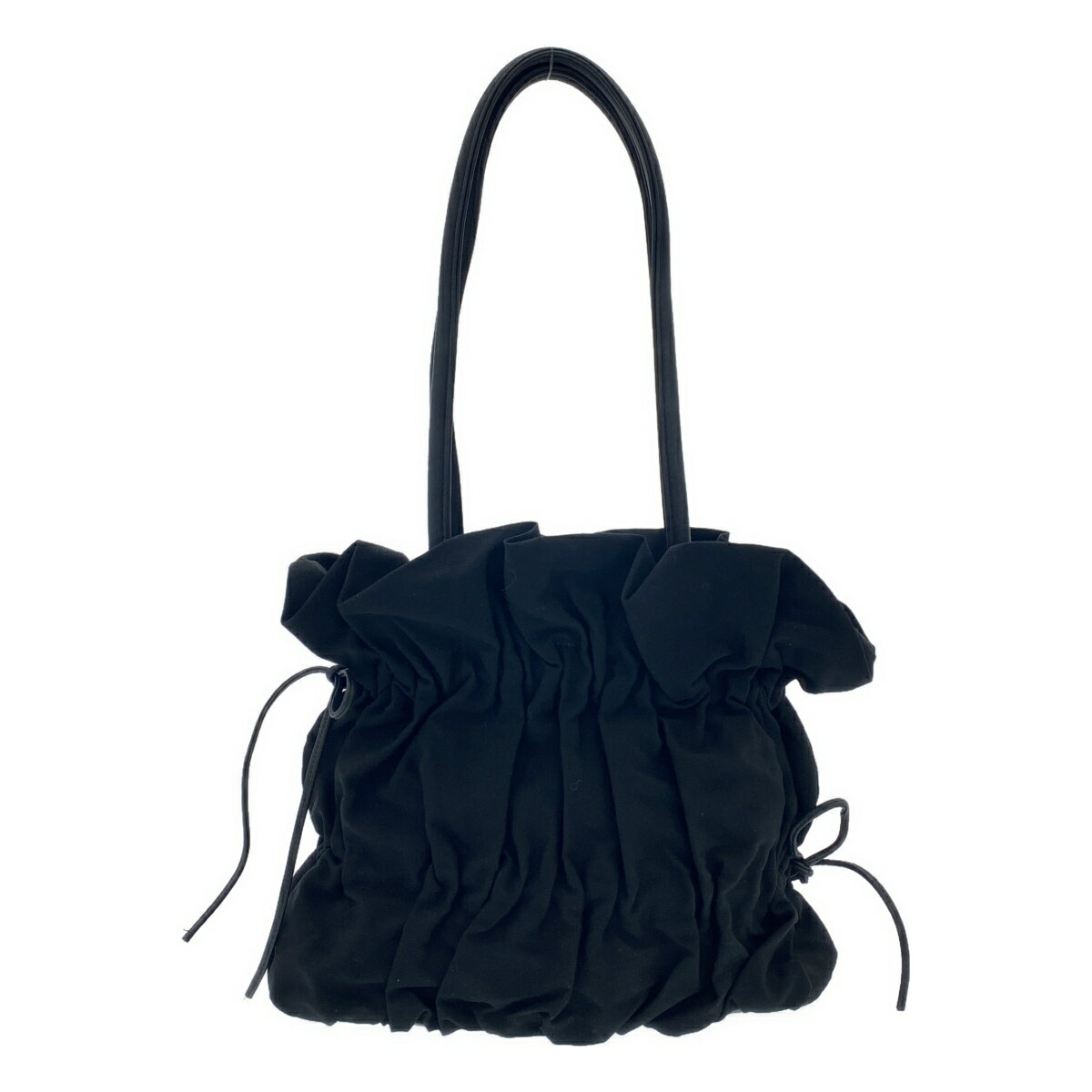 Y's ワイズ レザーウールハンドバッグ YW-I04-190 ブラック 【中古】 ITBS7Q28ED9W