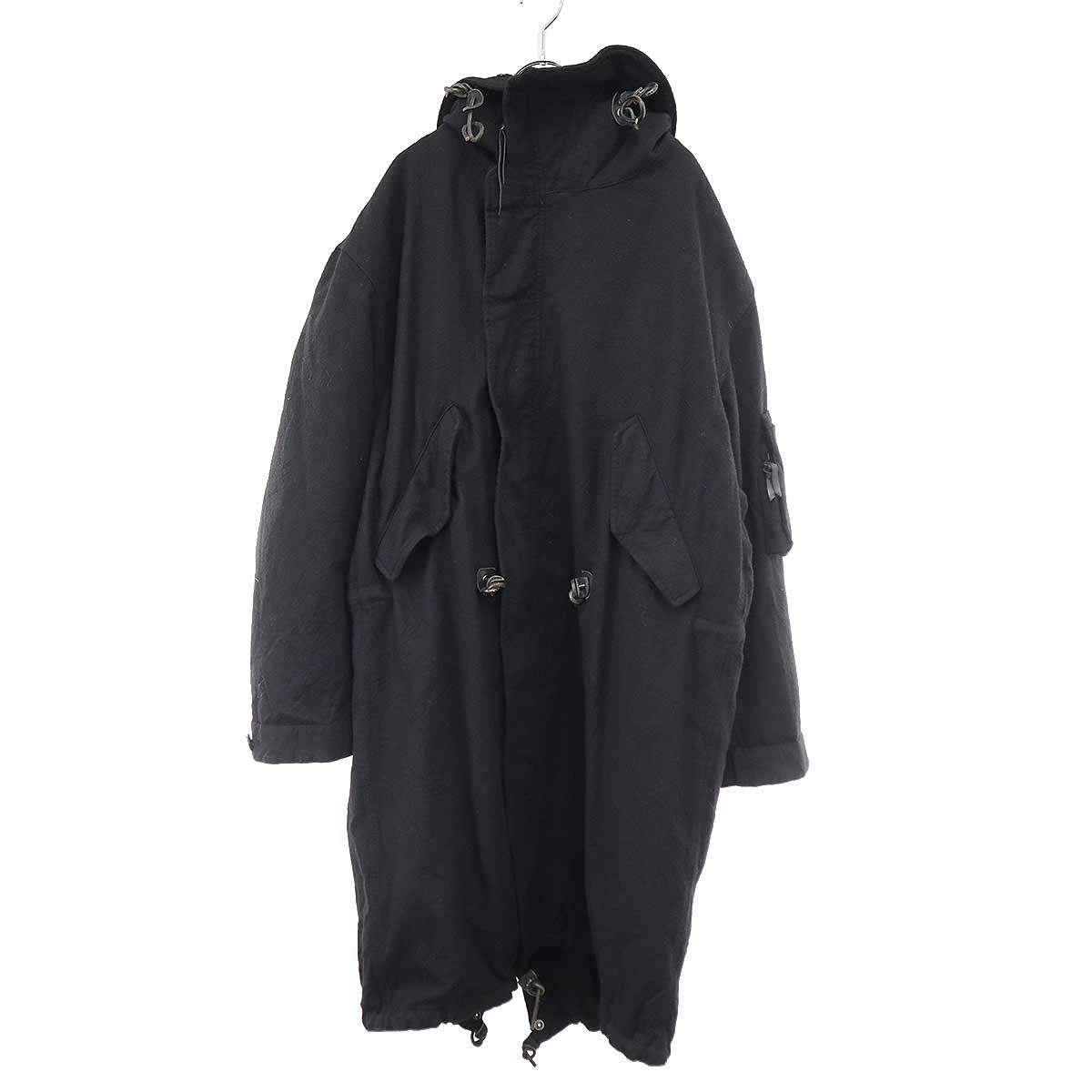 Rakuten - Yohji Yamamoto POUR HOMME ヨウジヤマモト プールオム 2003AW タトゥーライナー ウールモッズコート HU-C18-168 ブラック 3 【中古】 IT2SF1DYDGI0