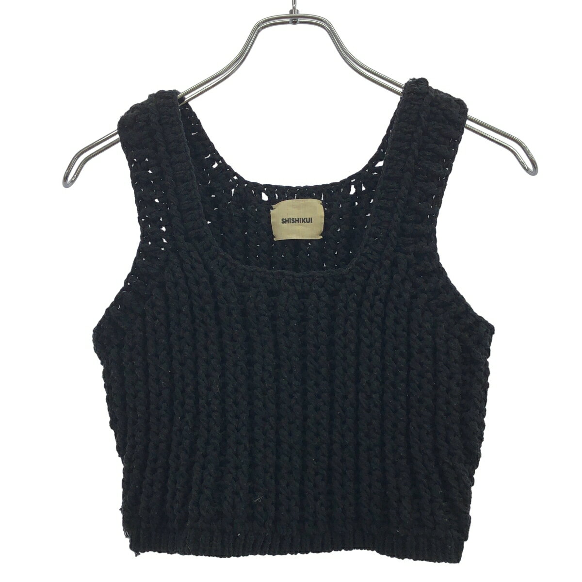 THE SHISHIKUI シシクイ クロシェニットビスチェ 1016 ブラック F 【中古】 ITIKC7GWS5D8