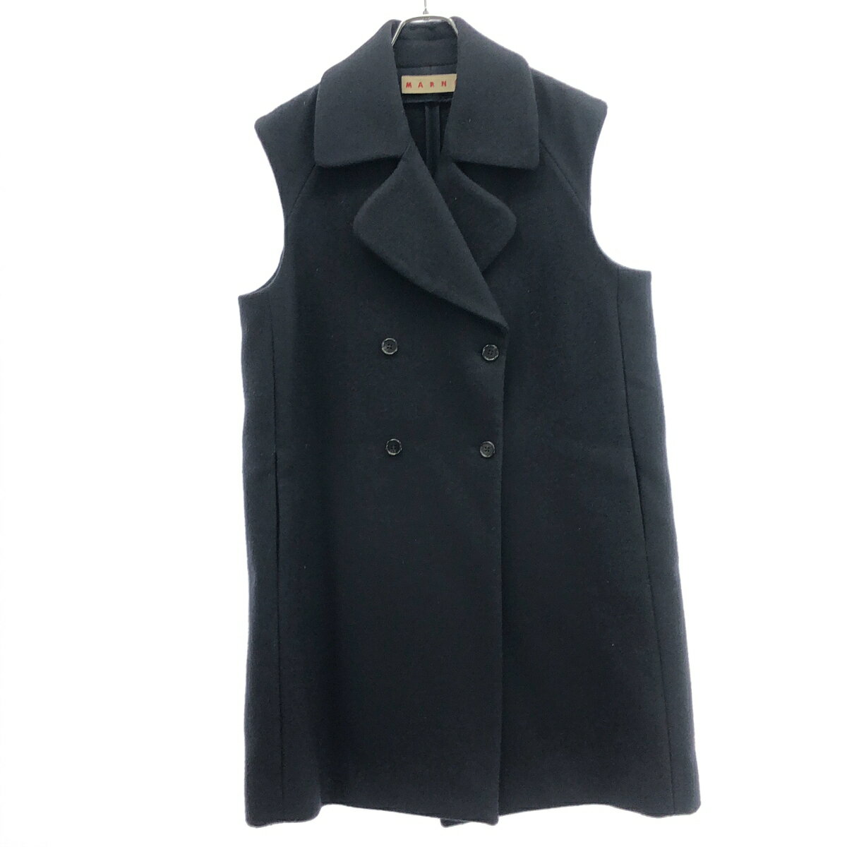 Rakuten - MARNI マルニ メルトンウールノースリーブダブルベストコート GLMAQ22A00TW632 ネイビー 38 【中古】 IT0ASPUH5ADC