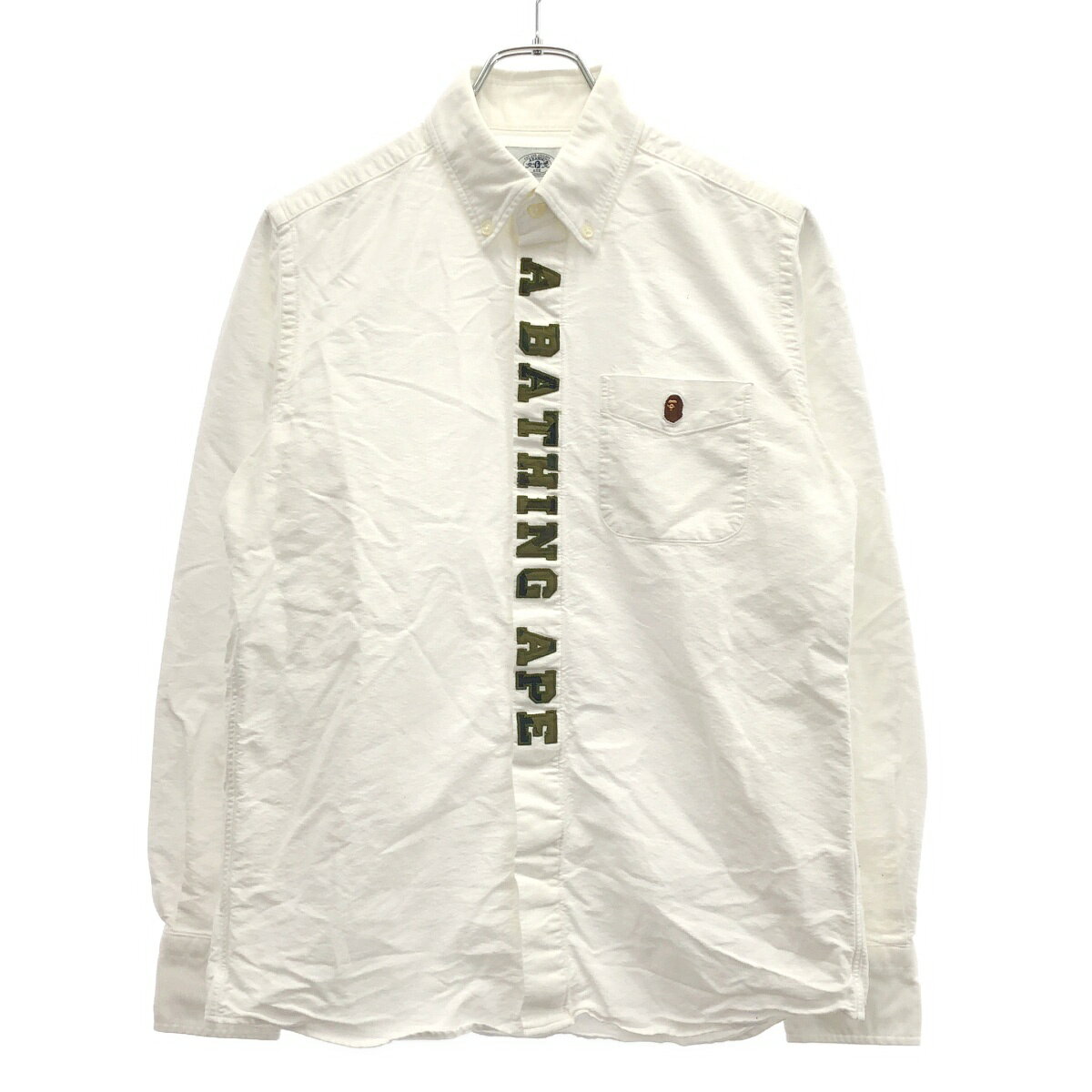 .Kです！A BATHING APE ボタンダウンシャツ ホワイト 楽天市場】ボタンダウンシャツ（ブランドア ベイシング エイプ