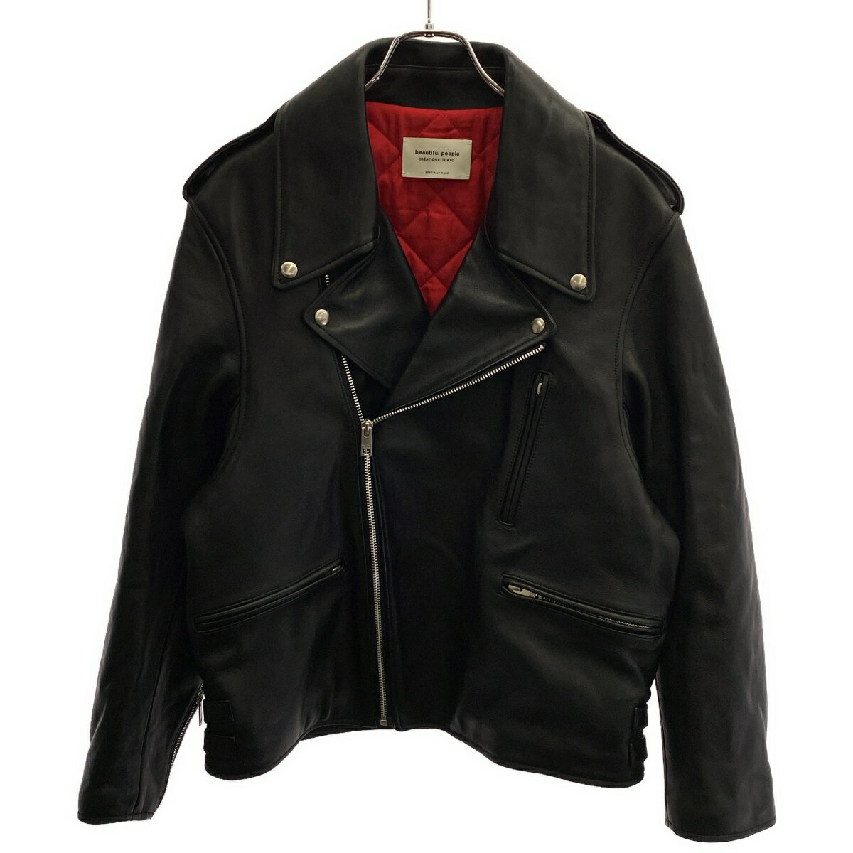 樂天商城 - beautiful people ビューティフルピープル 24SS about Chrome Free Leather オーバーサイズライダースジャケット 1425402003 ブラック 38 【中古】 IT0NKUJGVN4G