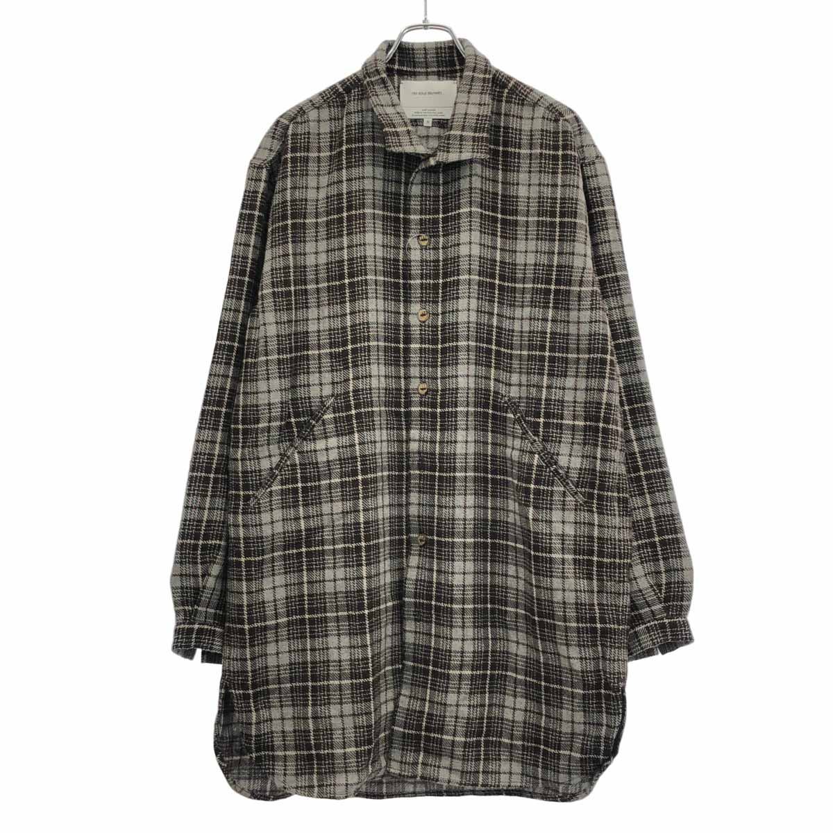Rakuten - THE INOUE BROTHERS... ザイノウエブラザーズ 20AW ベビーアルパカロングチェックシャツ ブラウン M 【中古】 IT5KARNLL7MO