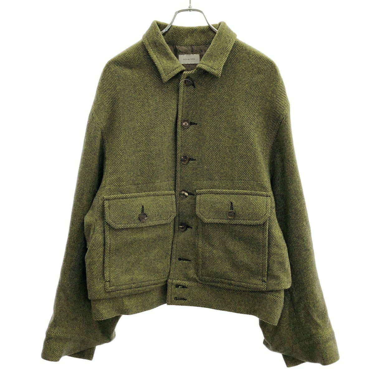 Rakuten - BED J.W. FORD ベッドフォード SAMPLE/24AW ヘリンボーンウールジャケット グリーン 【中古】 IT2GFLH9G2AG