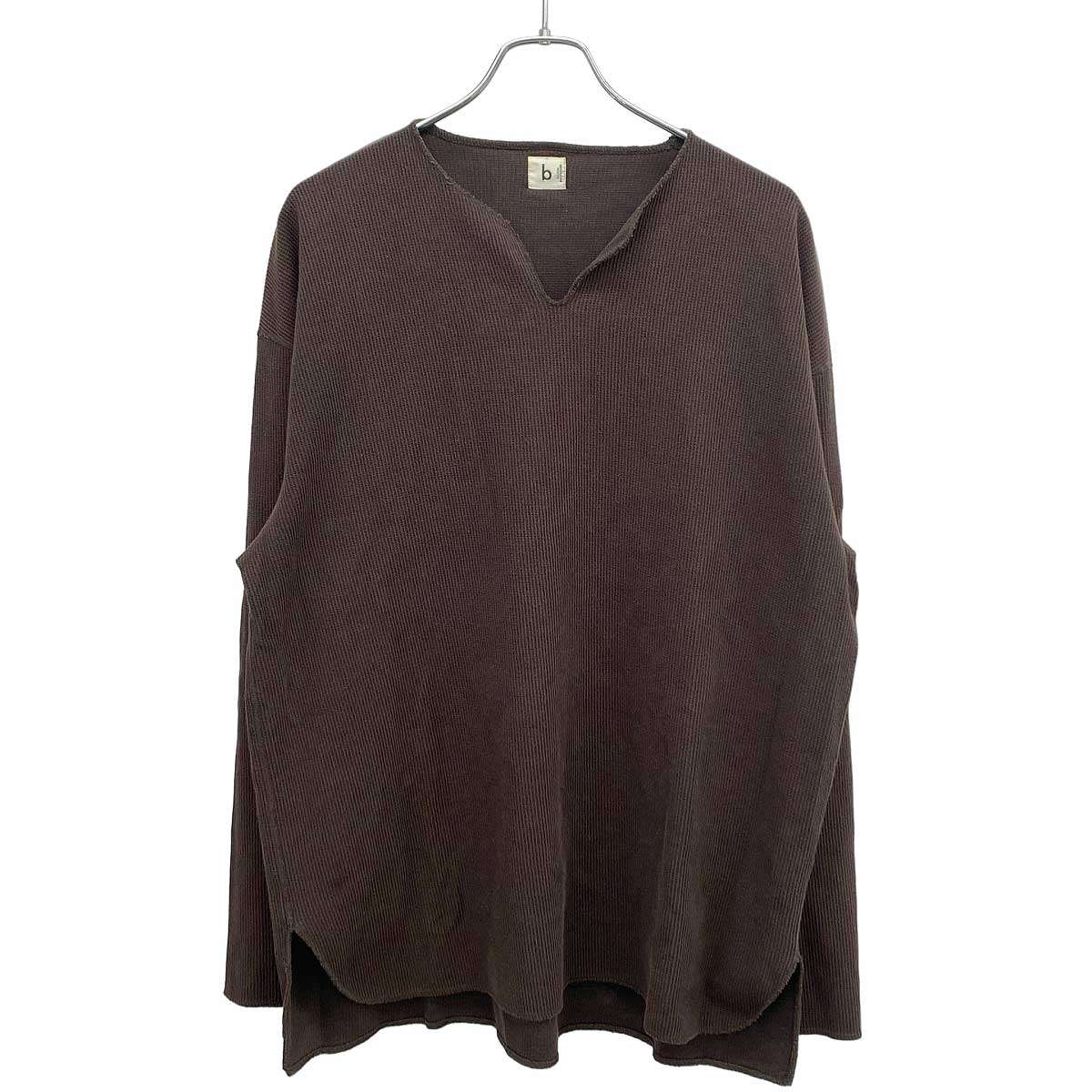 blurhms ROOTSTOCK ブラームスルーツストック 21AW Rough&Smooth Thermal Over-neck L/S サーマルカットソー ROOTS21F14 ブラウン 3 【中古】 ITU6ROEEF98Y