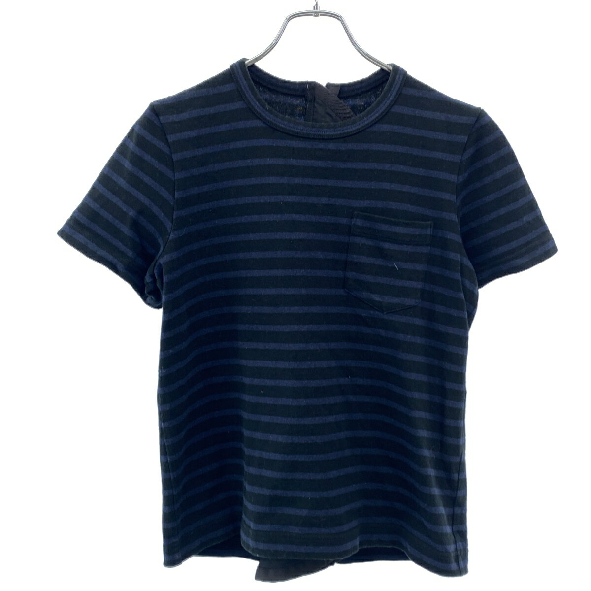Rakuten - sacai サカイ 18SS バックジップボーダーTシャツ 18-03700 ネイビー ブラック 3 【中古】 ITIVS1F8BF5K