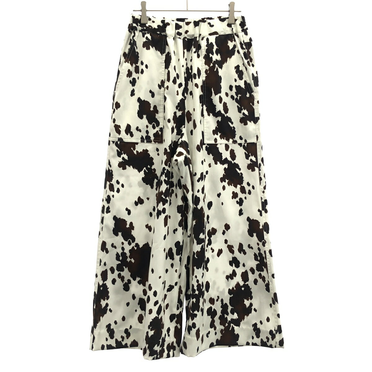 乐天商城 - INSCRIRE アンスクリア 20AW Animal Pattern Pants アニマルワイドパンツ I20AW-PT79B ホワイト×ブラウン系 34 【中古】 ITX1N1007MOI