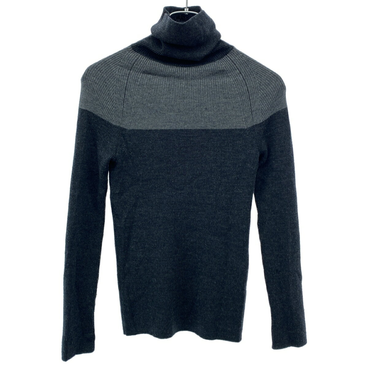 Long-Sleeved Knit - LIMI feu リミフゥ 24AW タートルネックバイカラーリブニットセーター LO-K01-160 グレー 2 【中古】 IT9RA1ZRA286