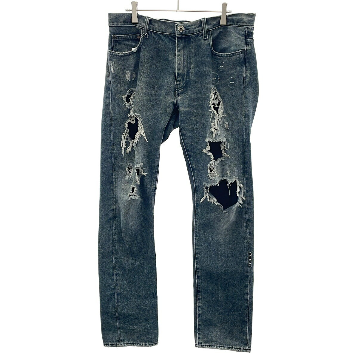 OFF-WHITE オフホワイト デストロイダメージデニムパンツ OMYA102R21DEN004 グレー系 33 【中古】 IT4MTOHS50YW