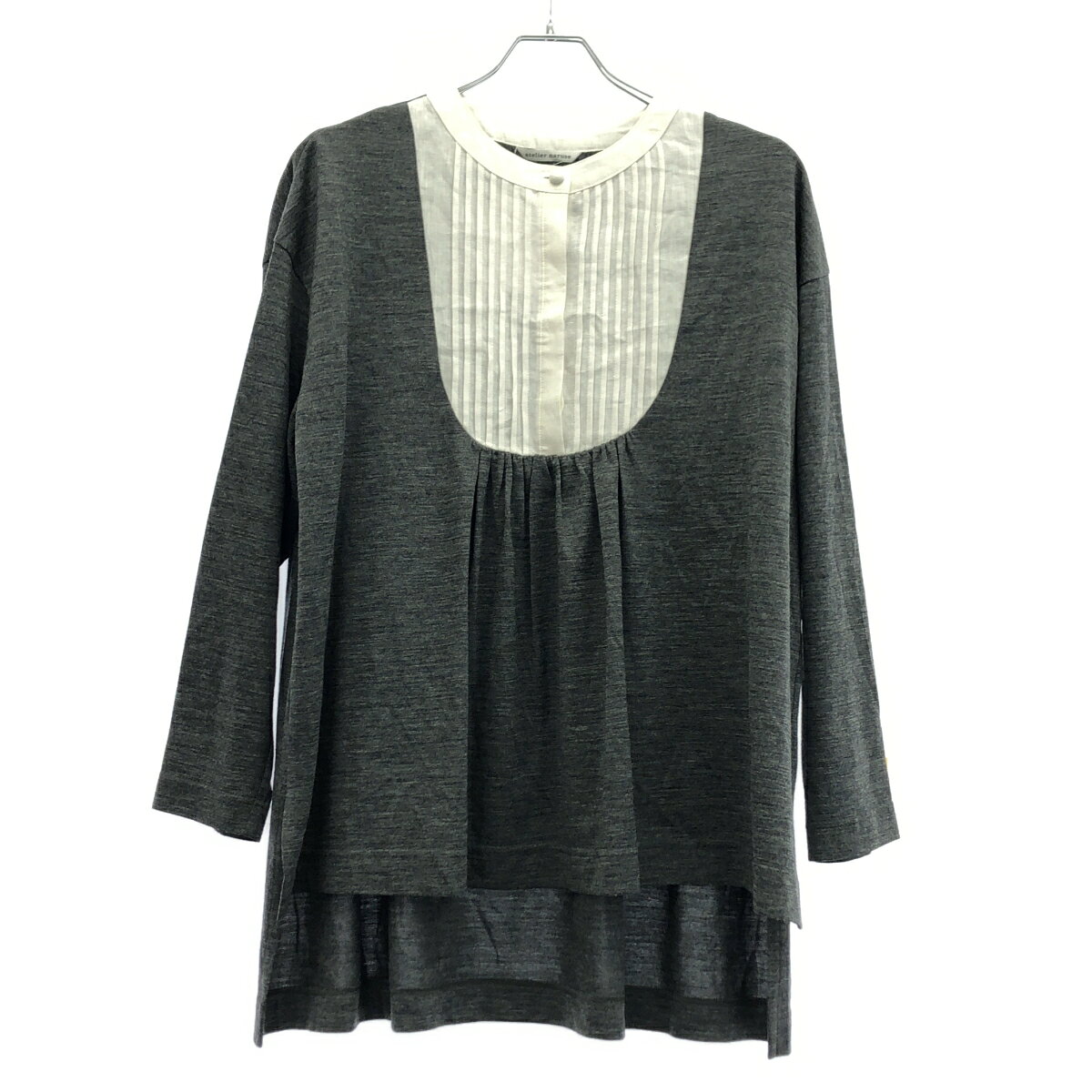 atelier naruse アトオリエナルセ wool&linen bosom shirt c&s ウールリネンブサムシャツ na-F02031 グレー F 【中古】 ITMT3AKQ5FEG