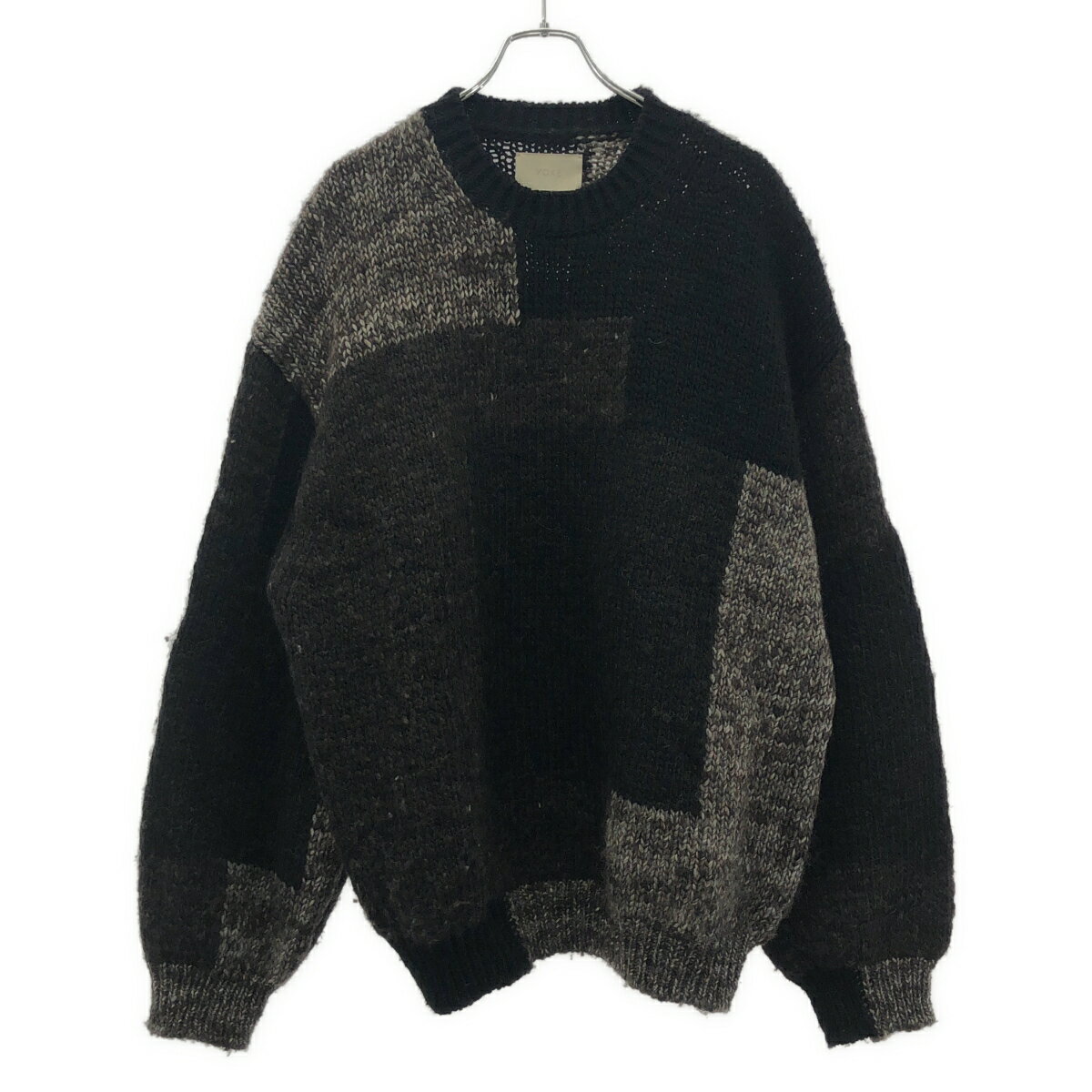 YOKE ヨーク 23AW INTARSIA BLOCKING CREWNECK SWEATER インターシャブロッキングクルーネックニットセーター YK23FW0577S ブラック×ブ..