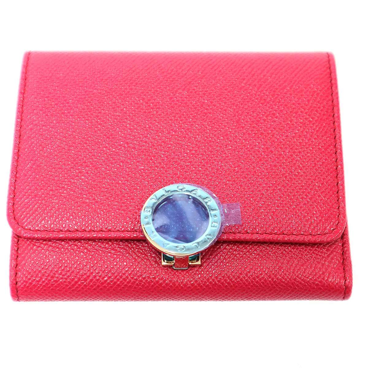 Rakuten - BVLGARI ブルガリ 三つ折りレザークリップウォレット ピンク 【中古】 ITP3EI3928BS