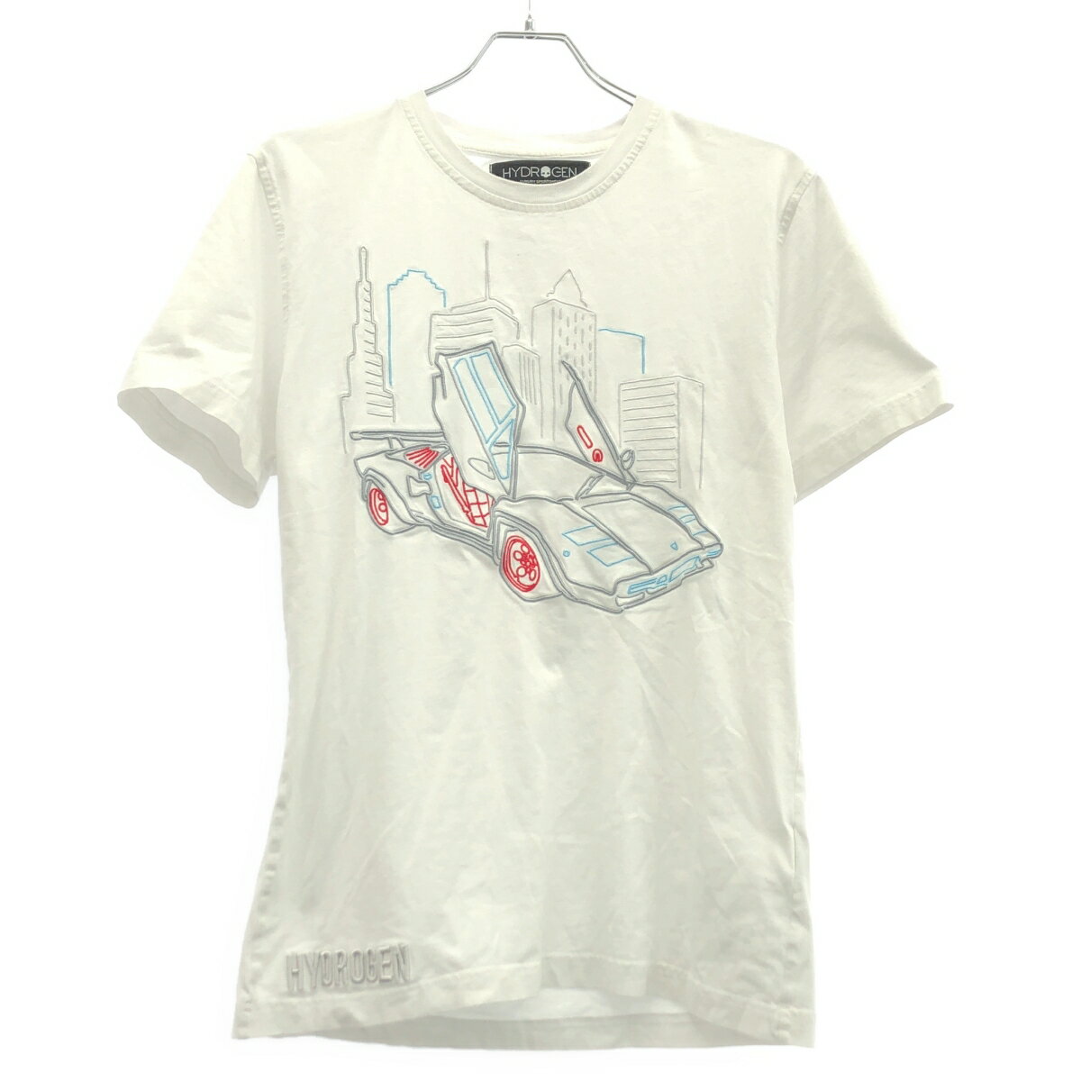 乐天商城 - HYDROGEN ハイドロゲン スポーツカー刺繍 Tシャツ ホワイト S 【中古】 ITA9181QCWL8