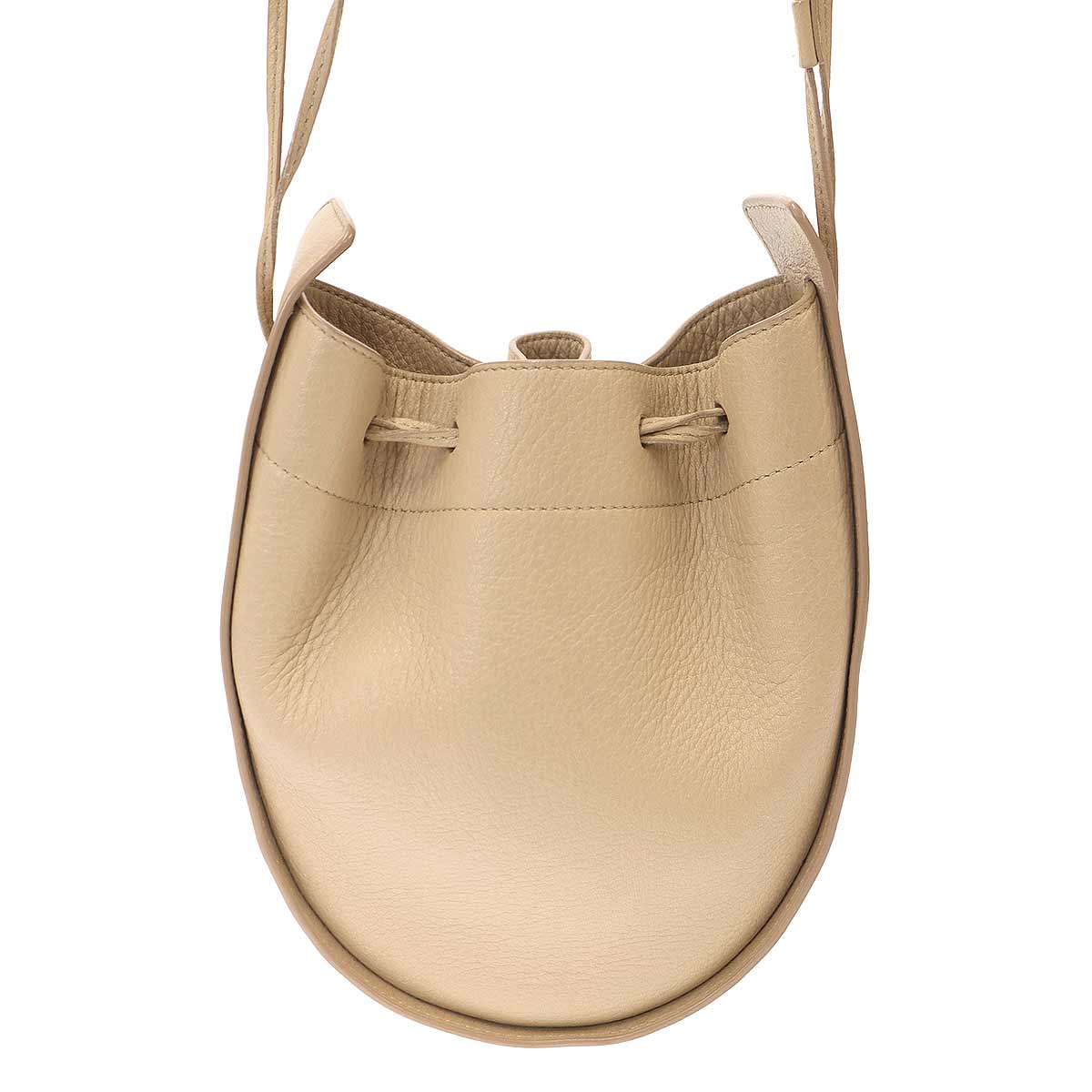 THE ROW ザ ロウ DRAWSTRING POUCH ドローストリングレザーショルダーバッグ ベージュ 【中古】 ITTD1V5XYUK2