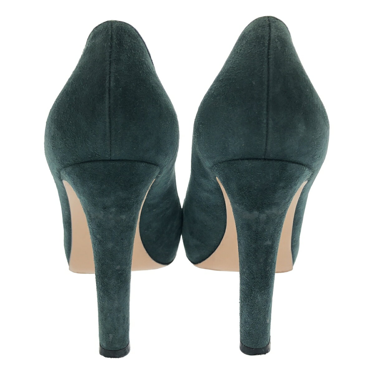 Gianvito Rossi ジャンヴィト ロッシ スウェードレザーヒールパンプス グリーン 38 【中古】 ITEH5880PROW