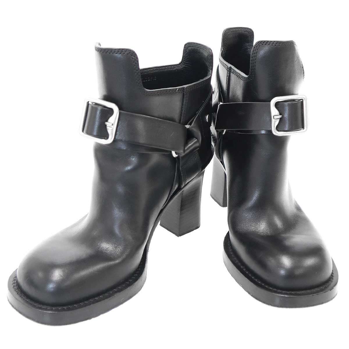 乐天商城 - BURBERRY バーバリー ストラップデザインアンクルブーツ ブラック 36 【中古】 IT999AIMCNVS