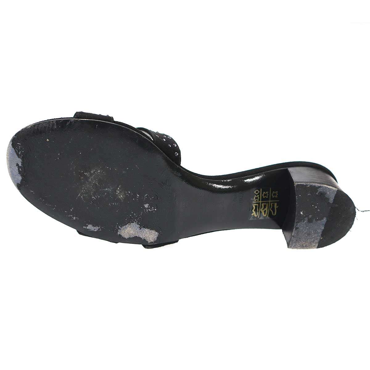 HERMES エルメス Oasis Sandal オアジス ラインストーンデザインサンダル ブラック 36 1/2 【中古】 IT01IO4OOH3V