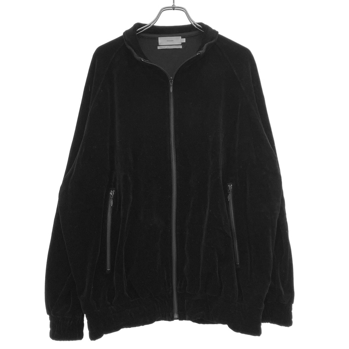 Graphpaper グラフペーパー 24AW Compact Velour Track Jacket コンパクトベロアトラックジャケット GM243-70290 ブラック 1  ITRP1MVFGUD2