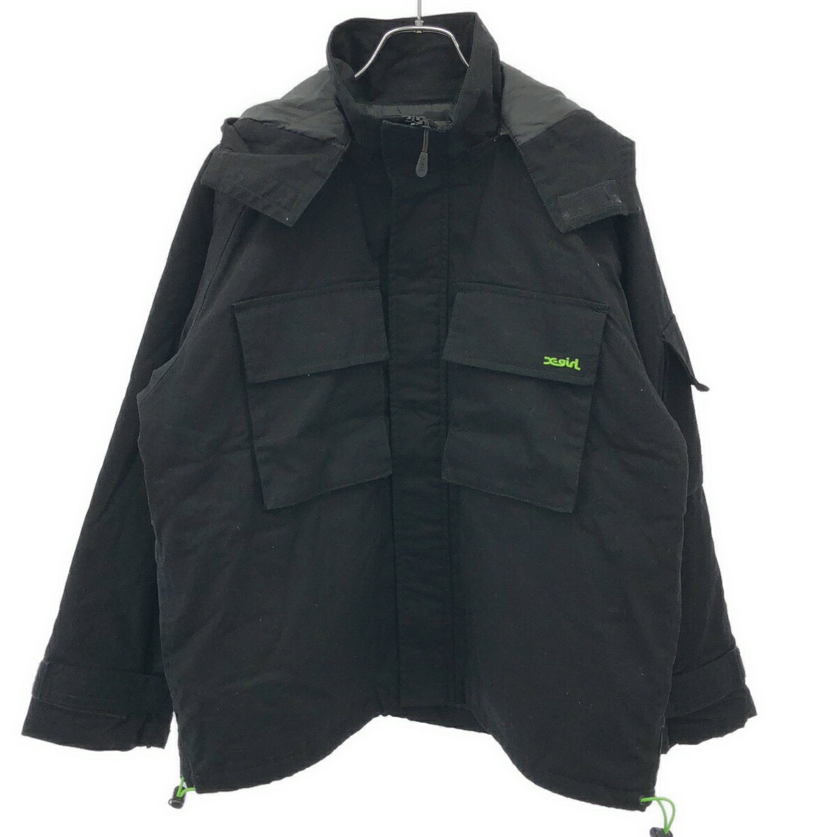X-girl エックスガール フーデッドパテッドジャケット 105213021005 ブラック S 【中古】 ITXU1NMSXZJC